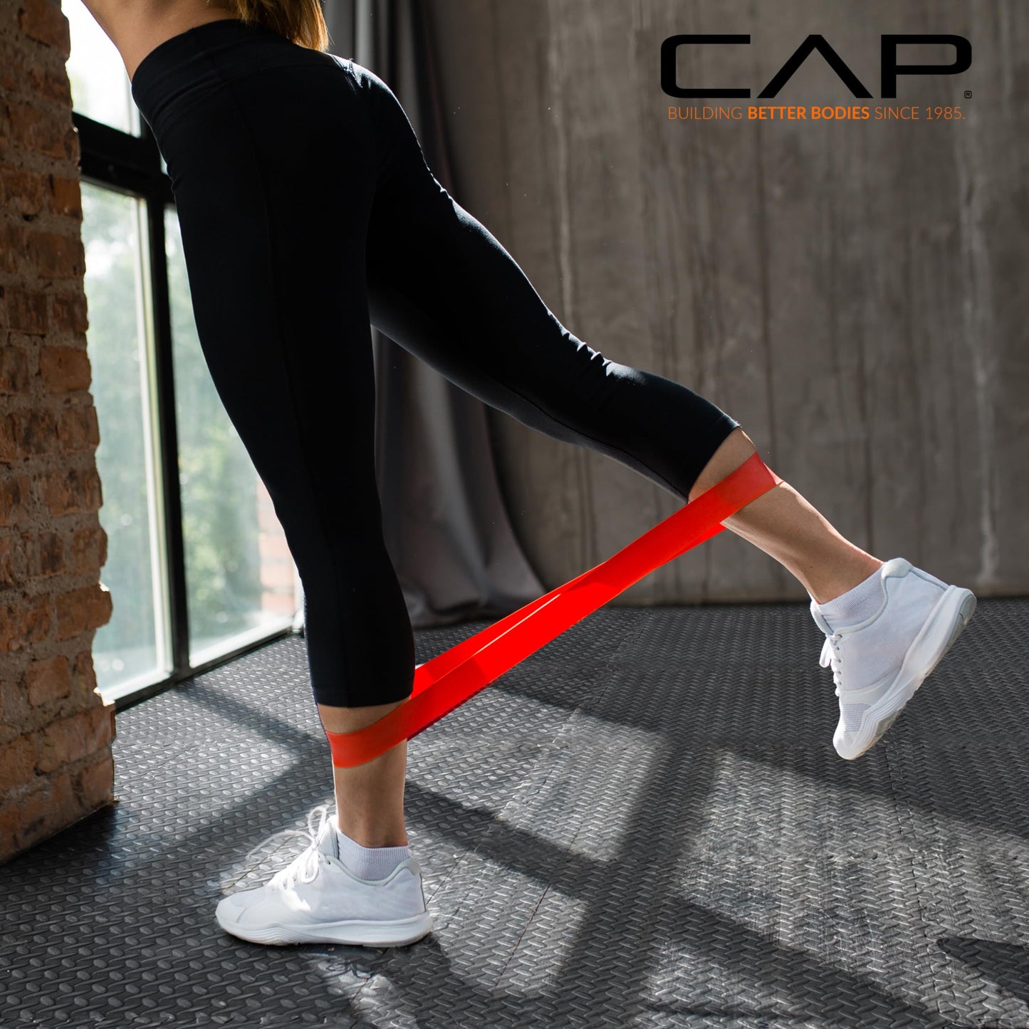 CAP Barbell 1/2-Inch Interlocking EVA Foam Exercise Puzzle Mat Home Gym Flooring - 1 Pack | 24" x 24" x 1/2" | T Pattern - Black