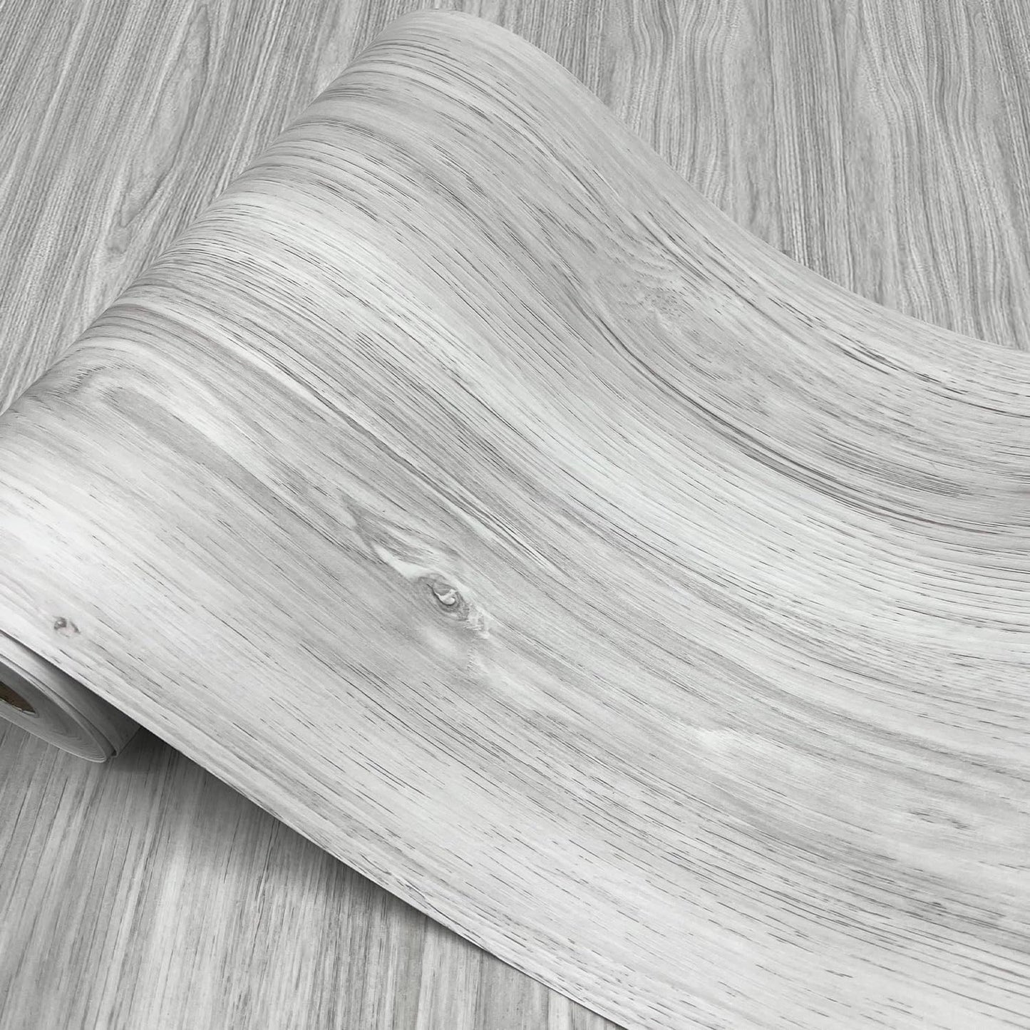 auxua Wood Grain Peel and Stick Floor Tiles – 11.8” Width, Full Roll Length of 118" – Versatile Design for Any Space, Light Color Self Adhesive Vinyl Flooring, Waterproof and Non-Slip Features