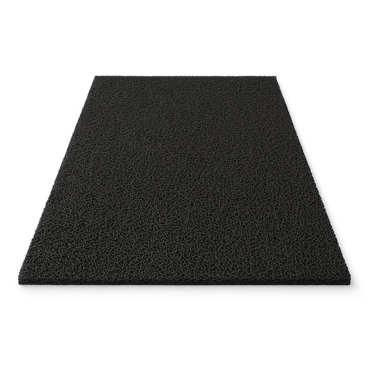 FloorTags Vinyl Mesh Entry Mat 4’ x 12’ – 1/2" Thick Heavy Duty Scraper & Drainage Floor Mat for Walkways, Entrances & High-Traffic Areas, Black