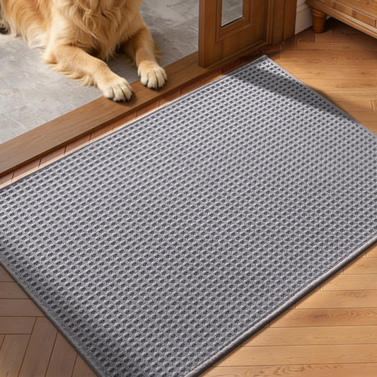 YIHOUSE Indoor Door Mat 24" x 36", Non-Slip Washable Entryway Mat, Dirt Trapper Absorbent Entrance Mat, Low Profile Floor Mat for Front/Back Door, Entryway, Light Grey ﻿