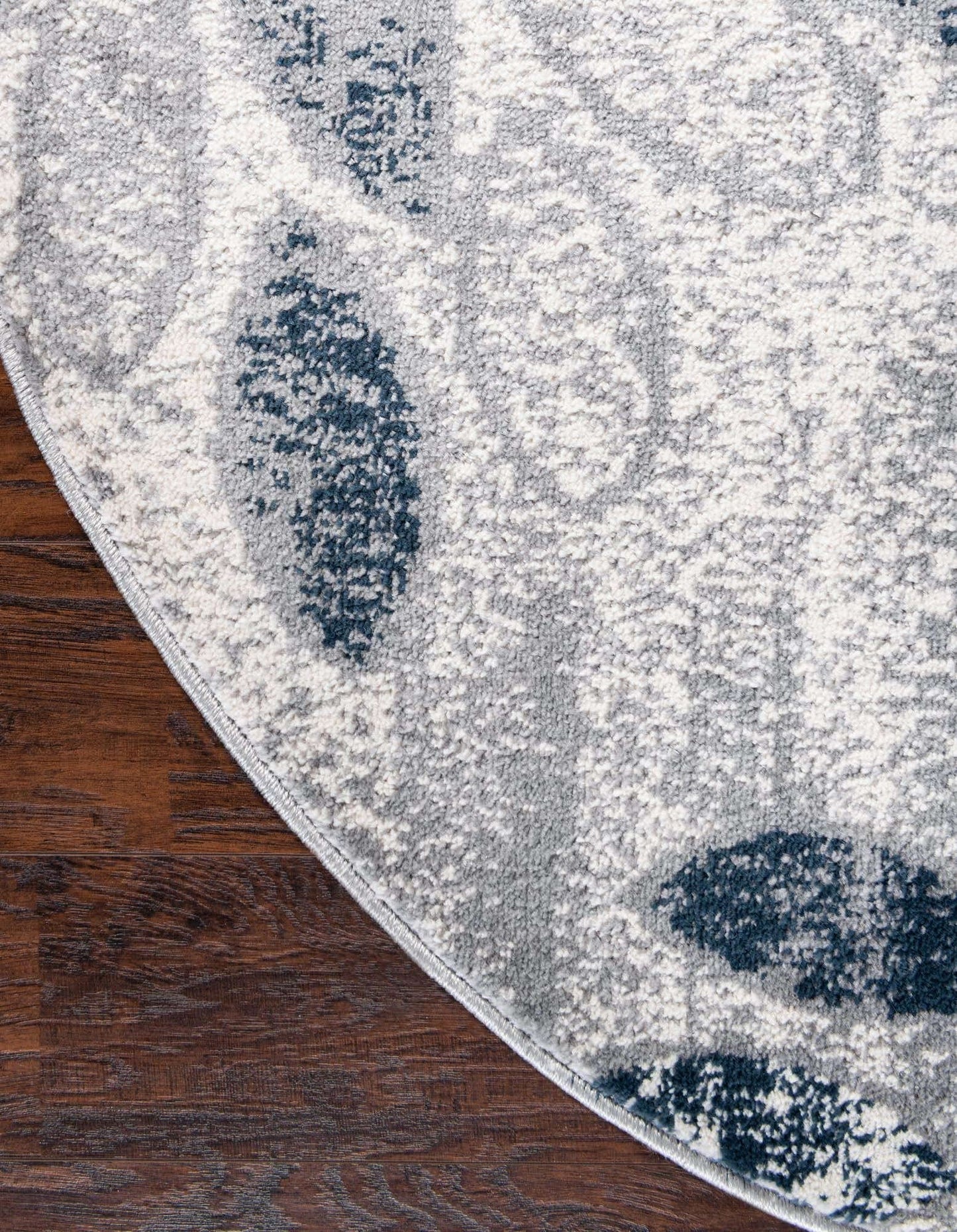 Unique Loom Sumter Collection Area Rug - Rhett (5' x 8' Oval, Gray/ Navy Blue)