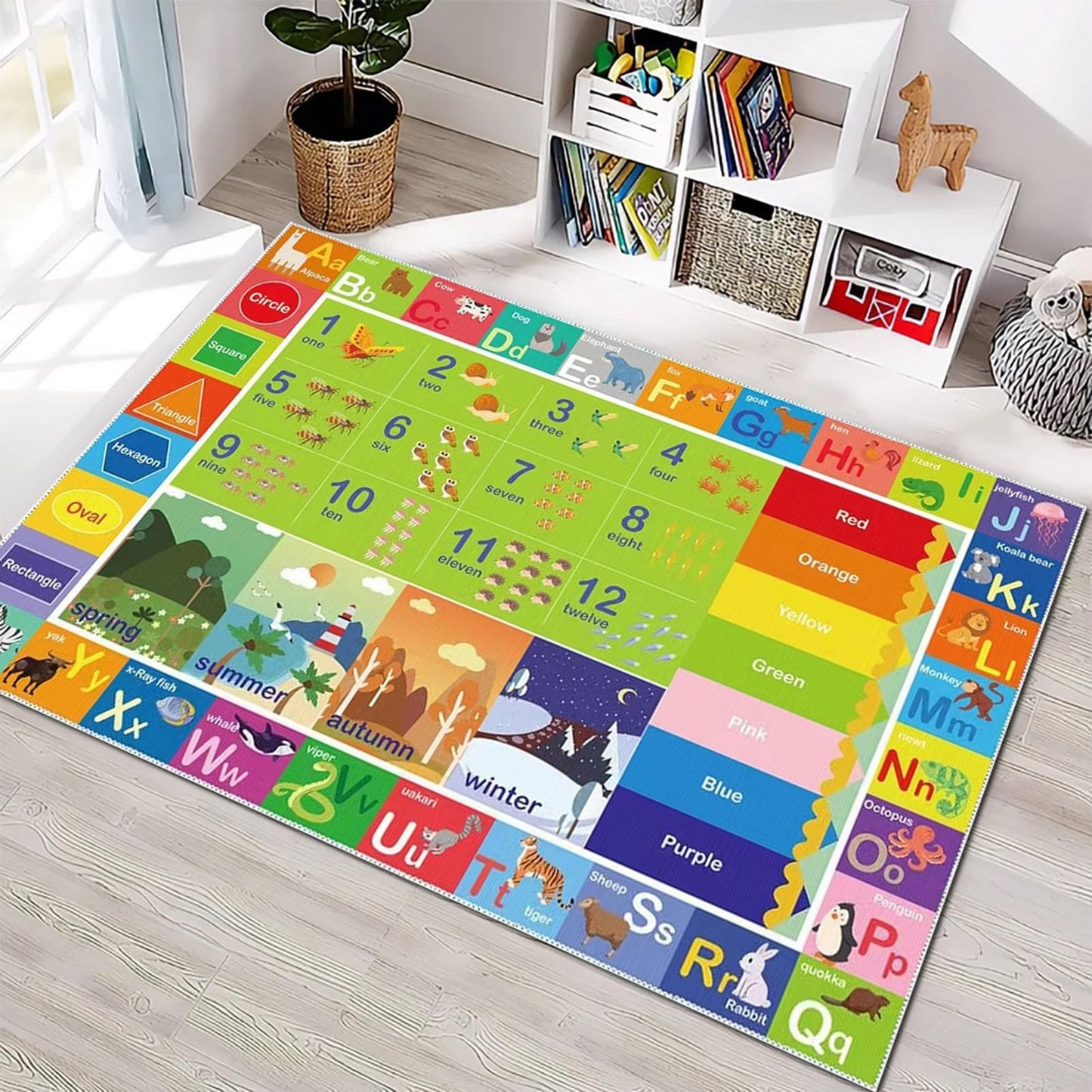 SXHYSM ABC Rug for Kids Playroom,Toddler Alphabet Carpet Washable for Baby Room,Classroom,Play Room,Floor,Bedroom (2.6×4ft)