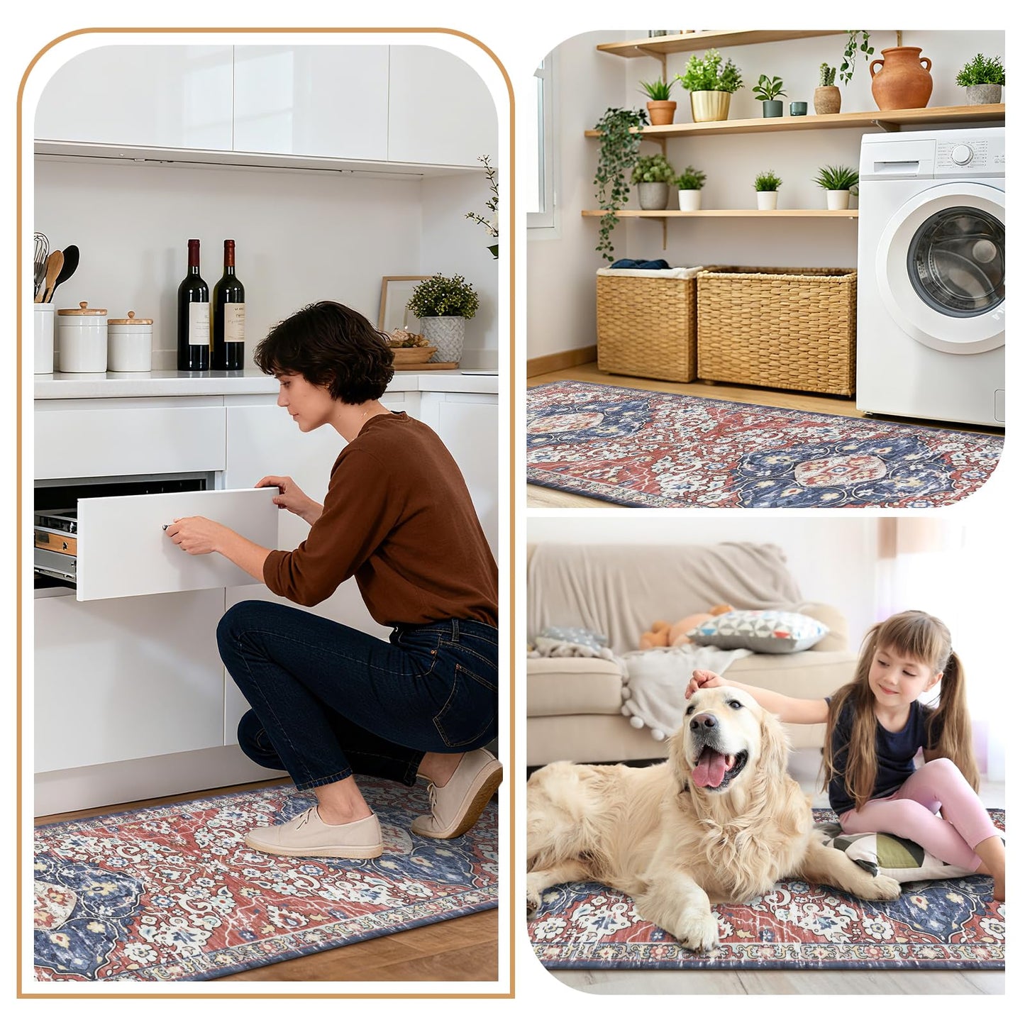 Ileading Anti Fatigue Kitchen Rugs Sets of 2 Cushioned Kitchen Mats for Floor Waterproof Kitchen Mat Set Non Slip Comfort Standing Mat for Kitchen, Office, Sink, Laundry