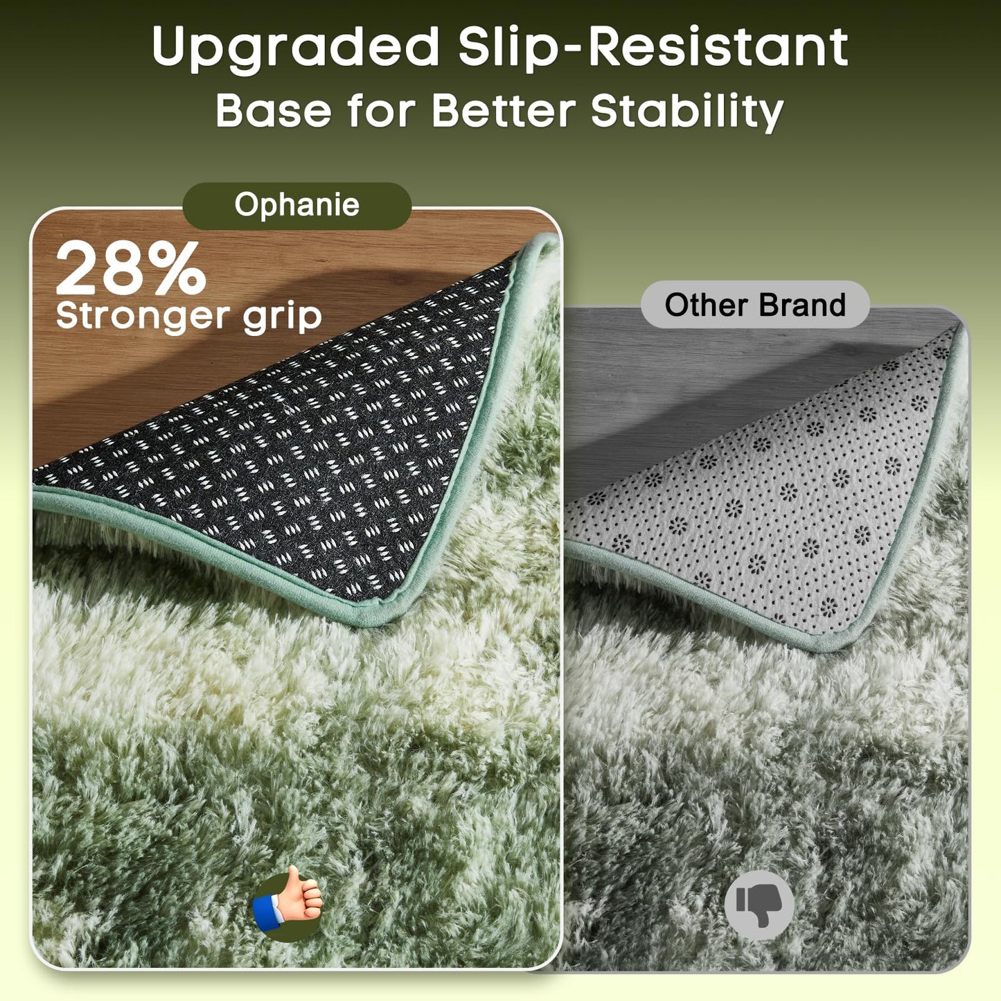 Ophanie Green and White Area Rugs for Living Room 5x7, Sage Green Fluffy Shag Large Fuzzy Plush Soft Carpets, Floor Shaggy Rugs for Bedroom, Carpet for Kids Girls Dorm Nursery Home Decor Aesthetic