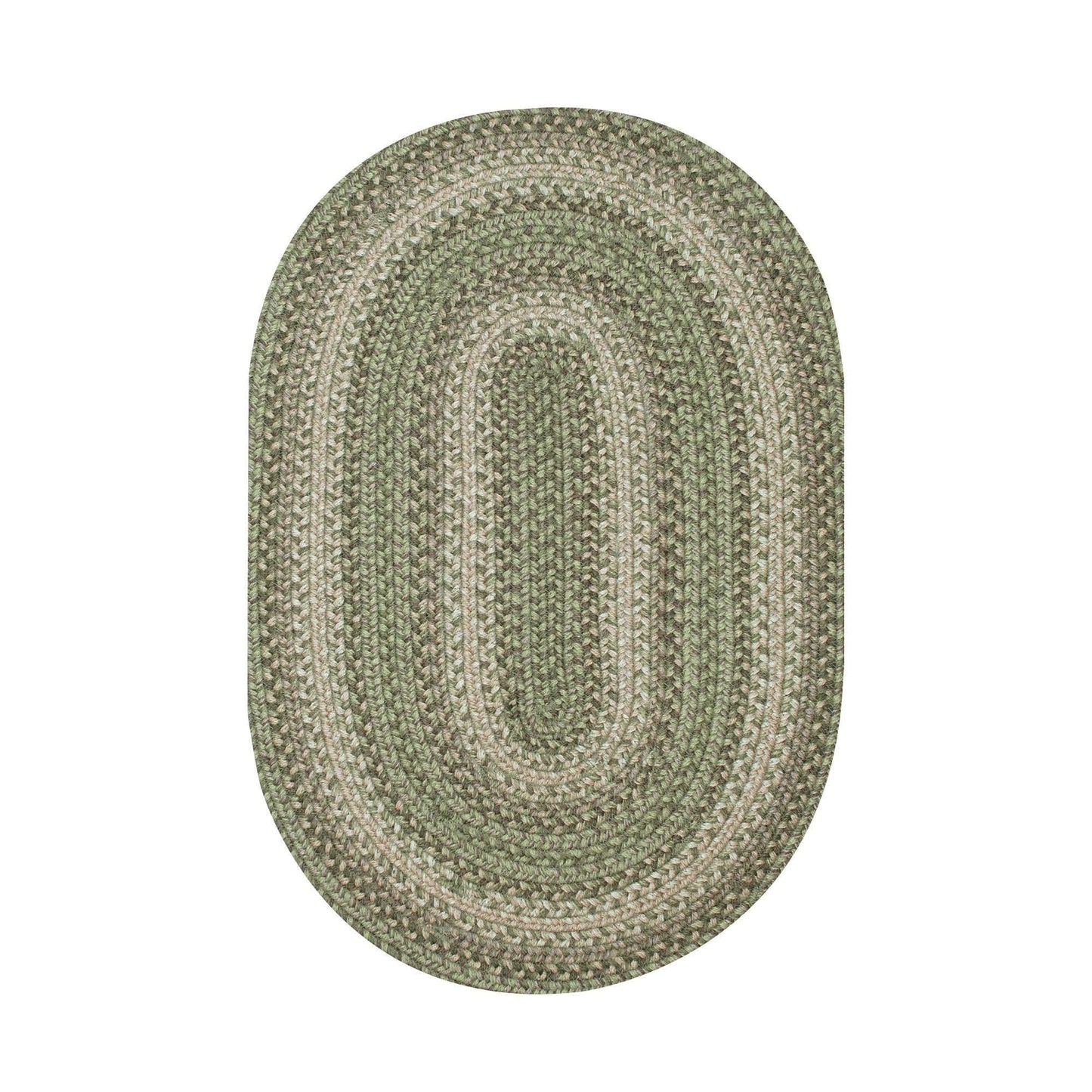 Homespice Grassland Green Oval Rug 20x30 - Country Style Green Kitchen Rug of Jute for Rustic House Decor
