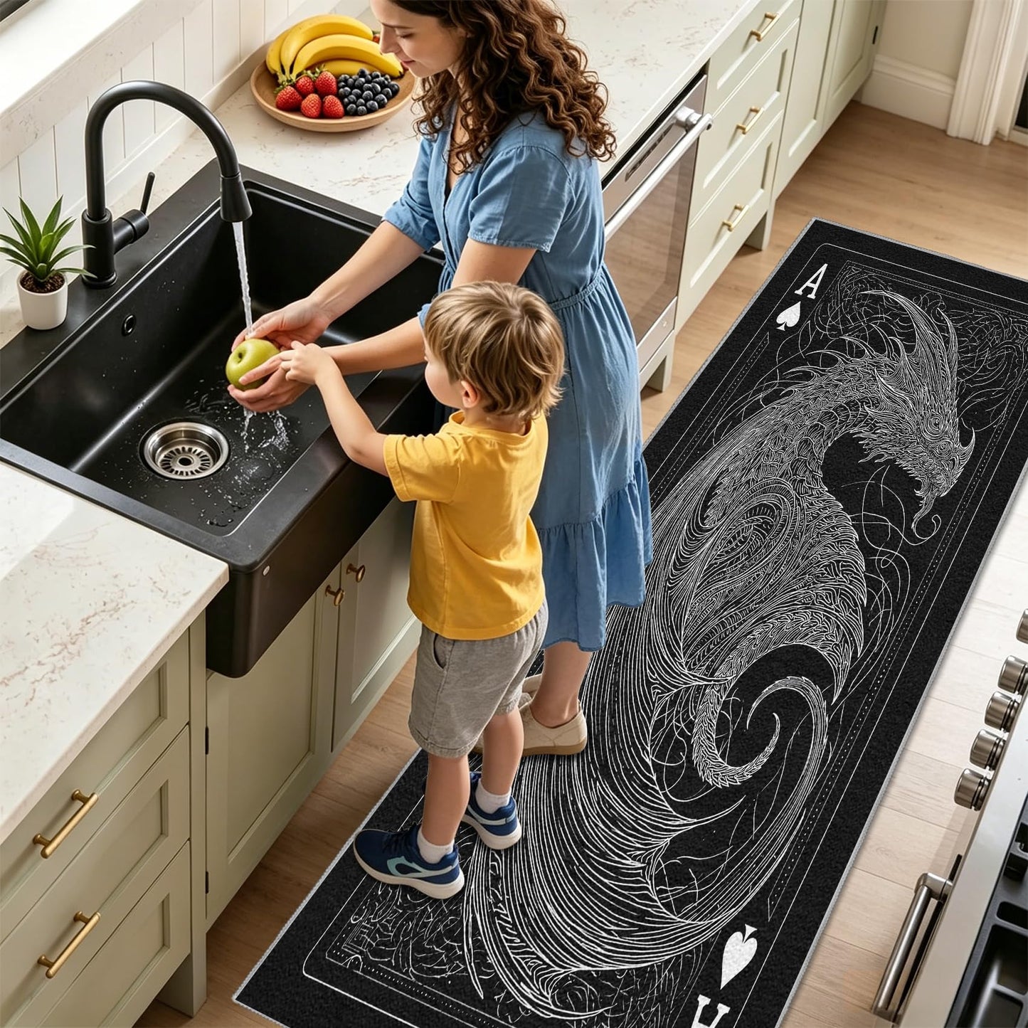Dragon 4x8 Runner Rug Poker Runners for Entryway Kitchen