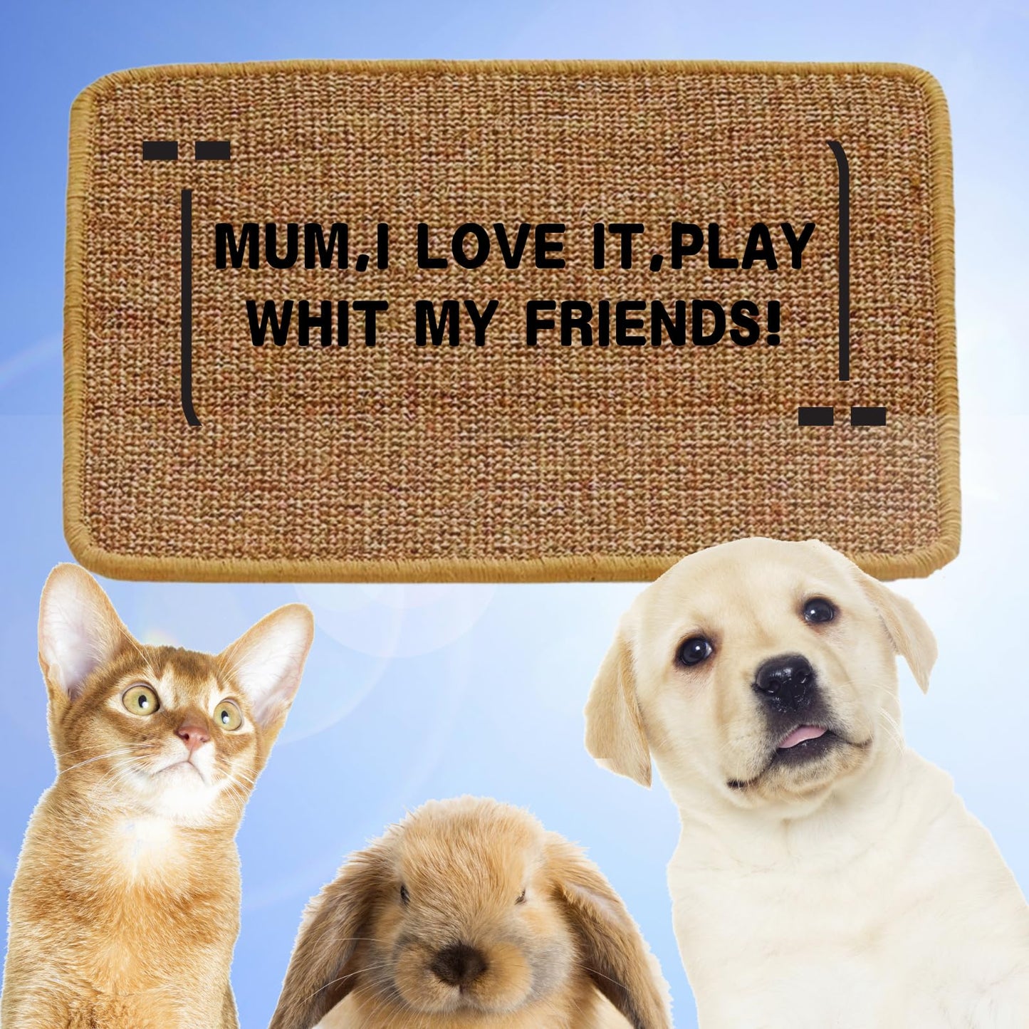 Cat Scratch Pad, Sisal Scratcher Mat Rug, 23.6x15.7in, Furniture Protector