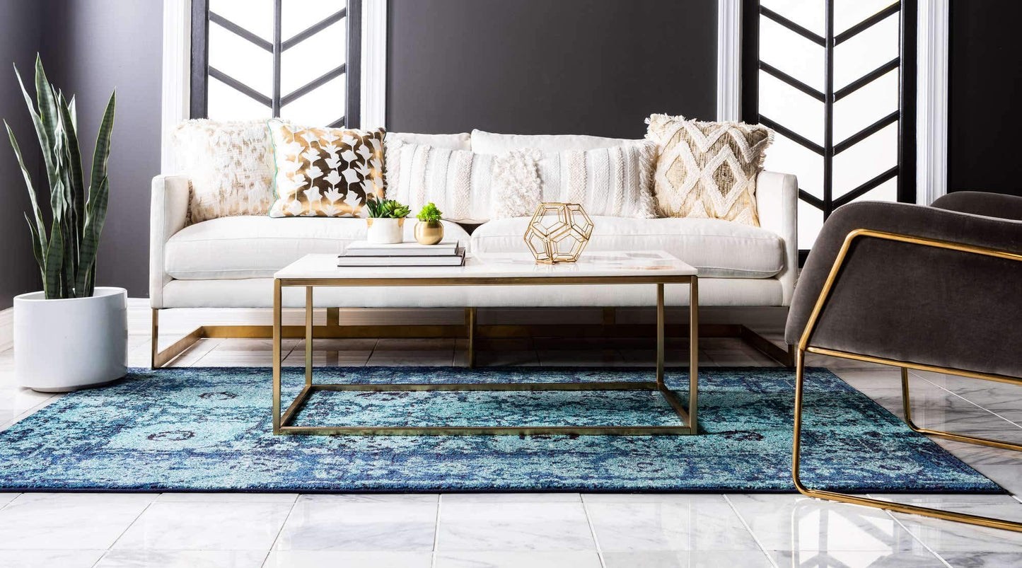 Unique Loom Medici Collection Vintage Botanical Traditional Blue Area Rug (8' 0 x 11' 0)