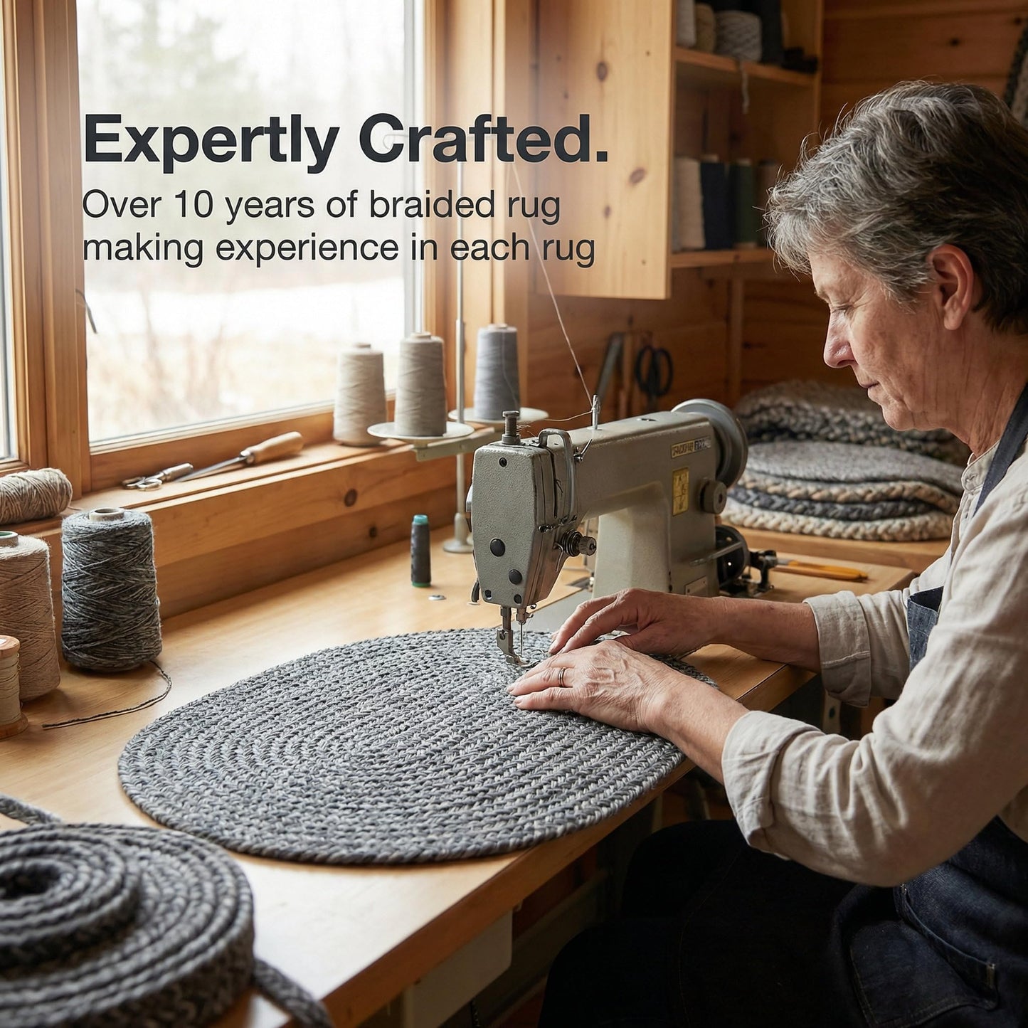 Super Area Rugs Machine Washable Gray Oval Braided Rug – 2' x 3' Reversible Farmhouse Area Rug for Kitchen, Entryway, & Mudroom