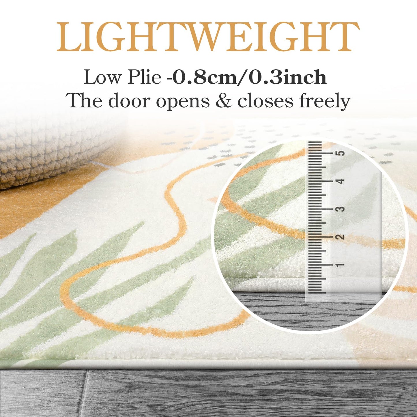Lahome Boho Round Rugs - 6Ft Round Rug Washable Soft Circle Rugs for Living Room Non-Slip Ultra-Thin Large Round Dining Room Rug, Botanical Print Floor Throw Round Carpet for Bedroom Office Dorm Sofa