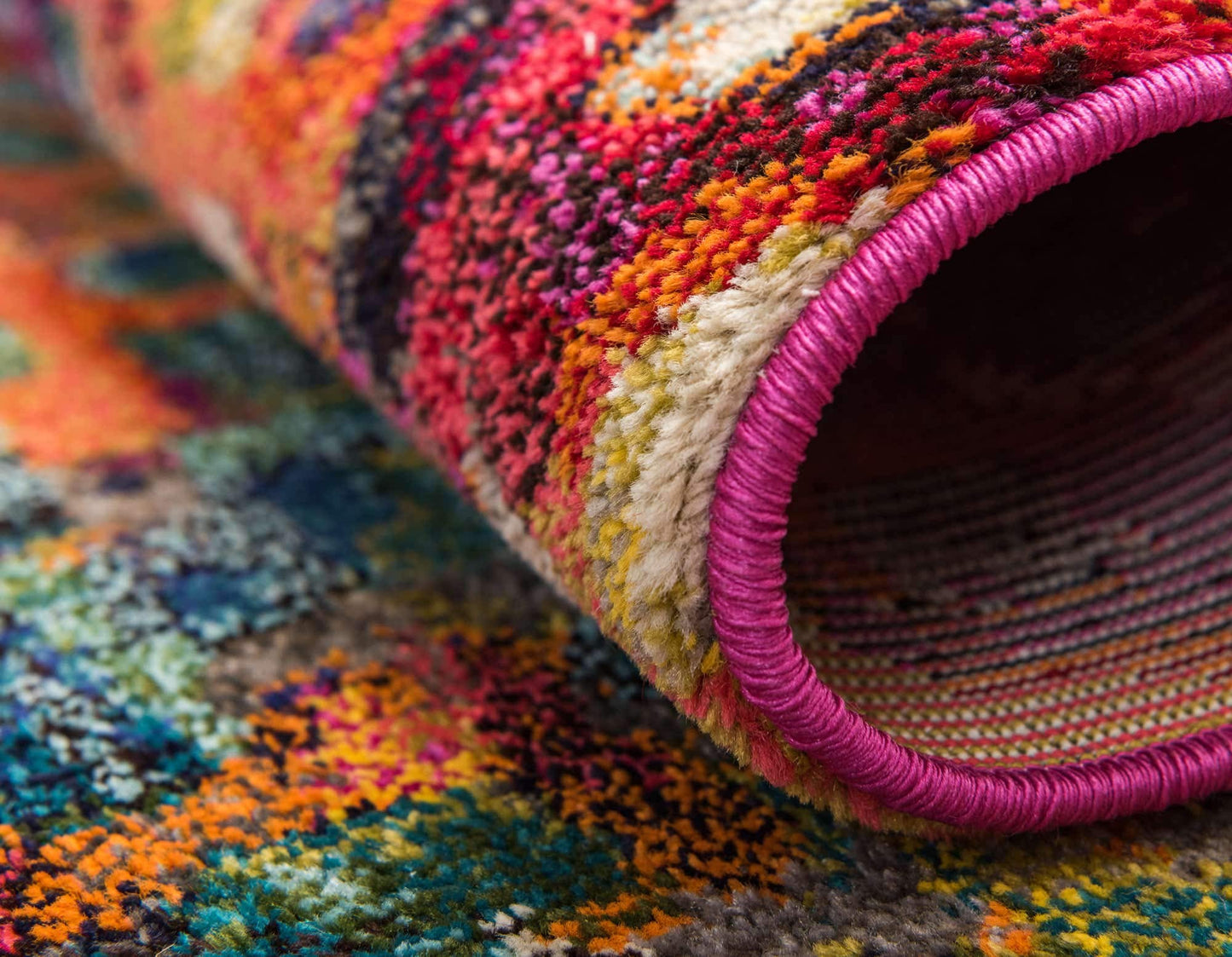 Unique Loom Jardin Collection Colorful, Vibrant, Abstract, Modern Area Rug (2' 7 x 8' 0 Runner, Multi/ Blue)