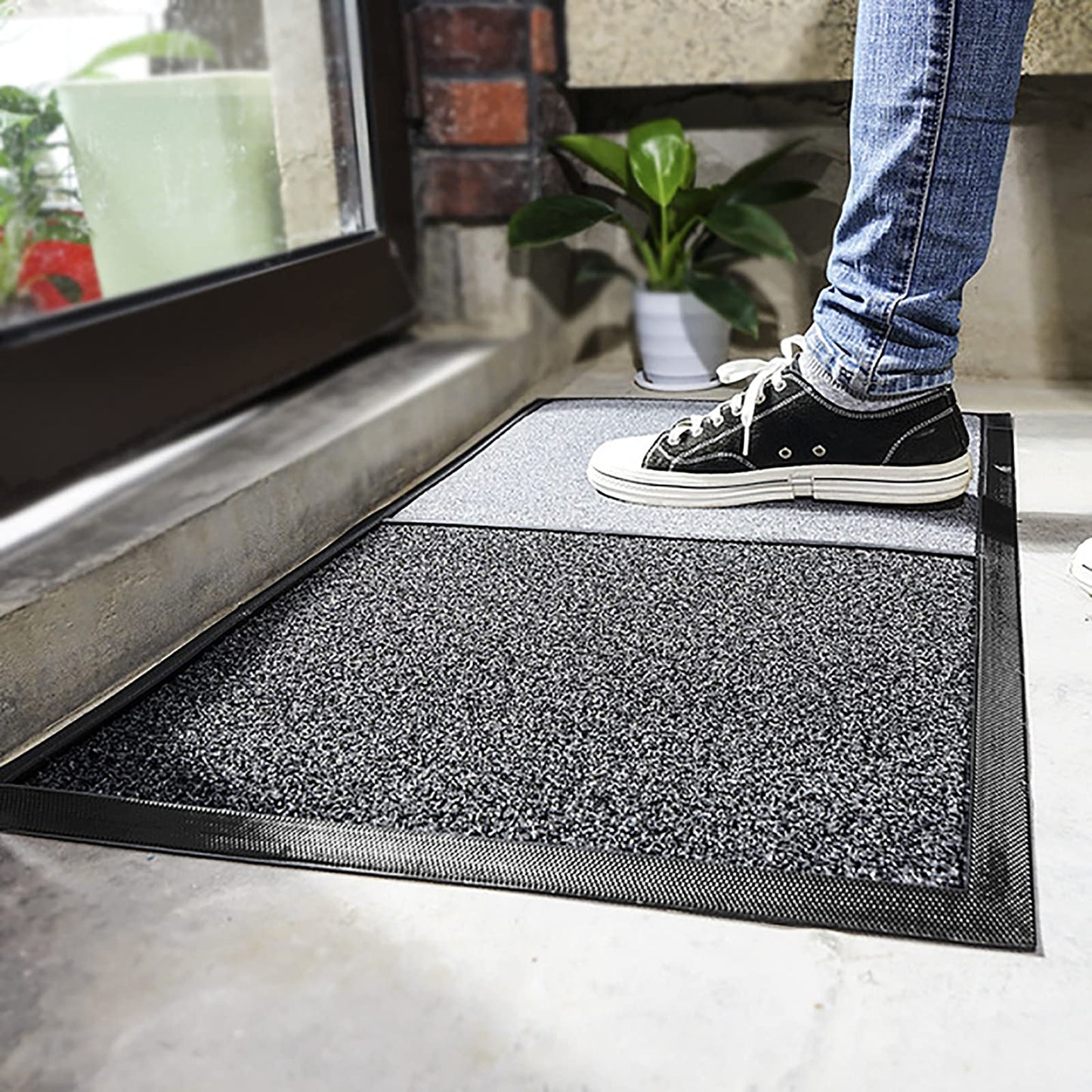 Shoe Sanitizer Mat Shoe Soles Disinfecting Floor Mat Front Door Mat Kitchen Rug Pad Outdoor Household Disinfectant Foot Pads Carpet and Door Mats for Classroom Home Office Entrance Indoor,Gray