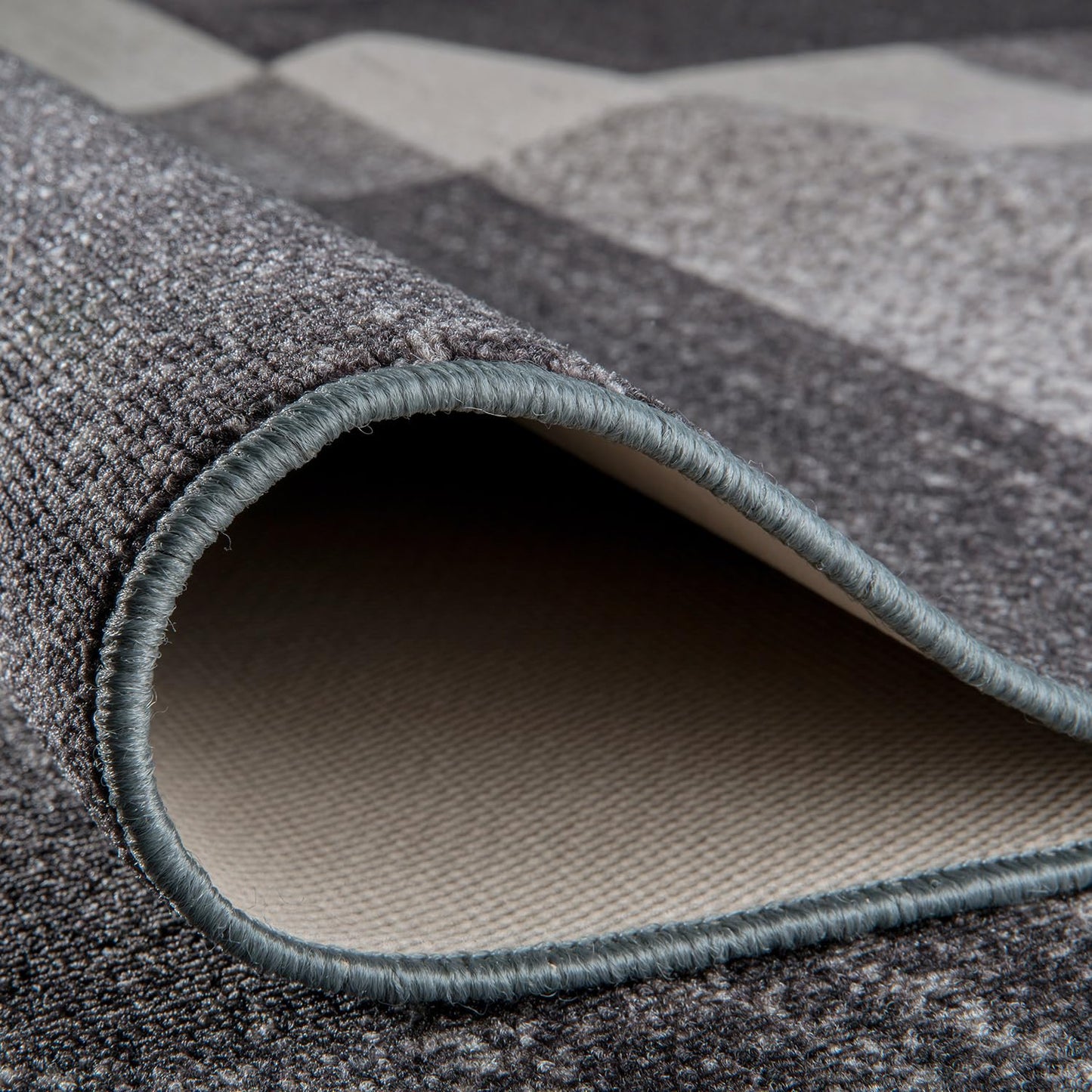 Rugshop Gray Modern Geometric Boxes Non-Slip Area Rug Non-Shedding for Dining Area, Bedroom and Living Room, 5' x 7' Oval