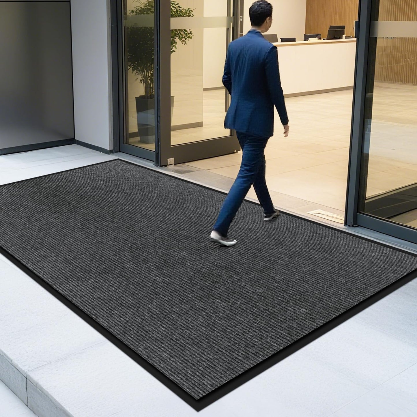 4' X 6' Durable Front Door Mat Indoor Outdoor Entrance, Commercial Door Floor Mat Heavy Duty Non-Slip Backing Entryway Doormats, Outdoor Mats for Home Entrance & Commercial High Traffic Area