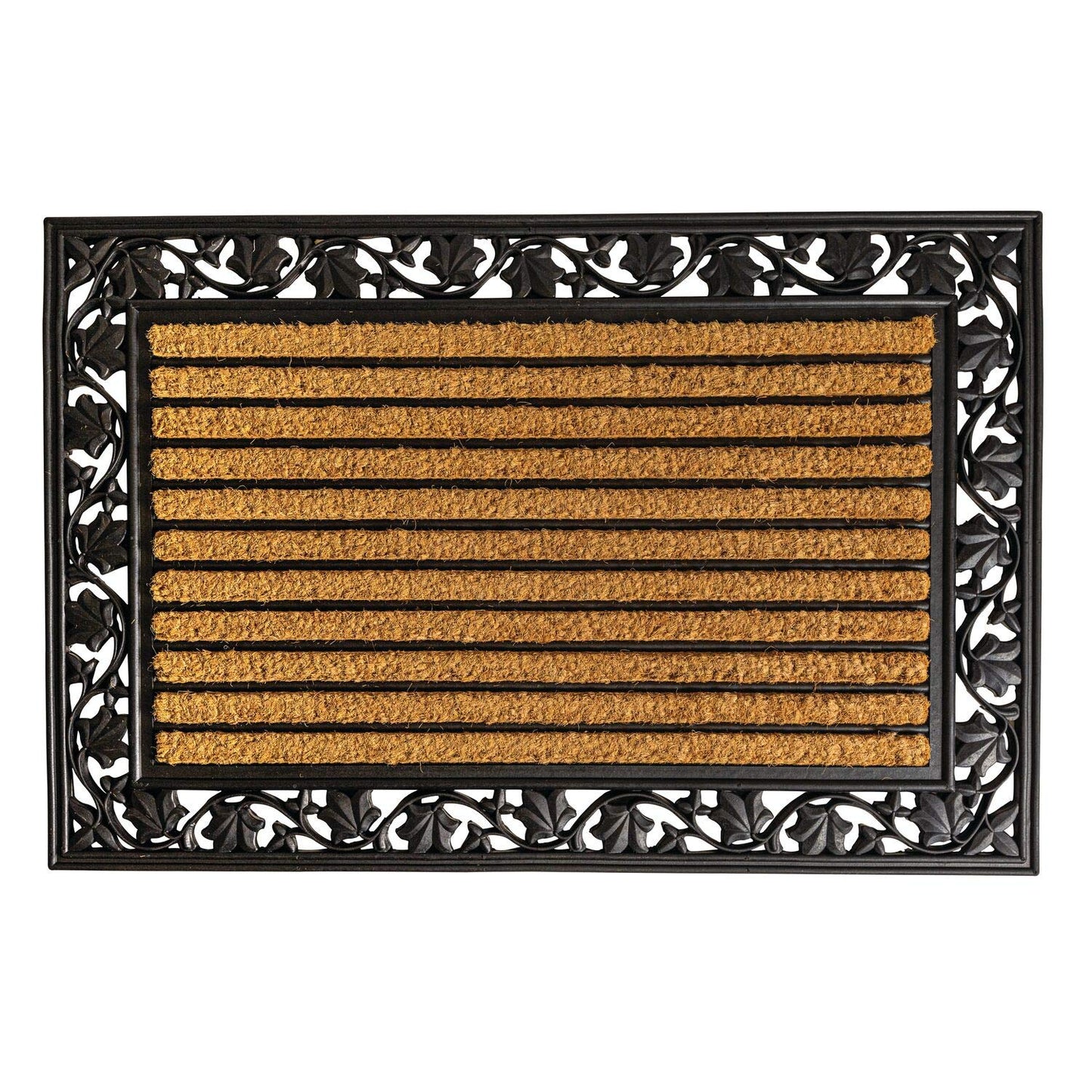Notrax, Ivy Leaf, Rubber-Backed Natural Coir Doormat, Entry Mat for Indoor or Outdoor Use, 24" x 36", C04 (C04S2436IL) Brown
