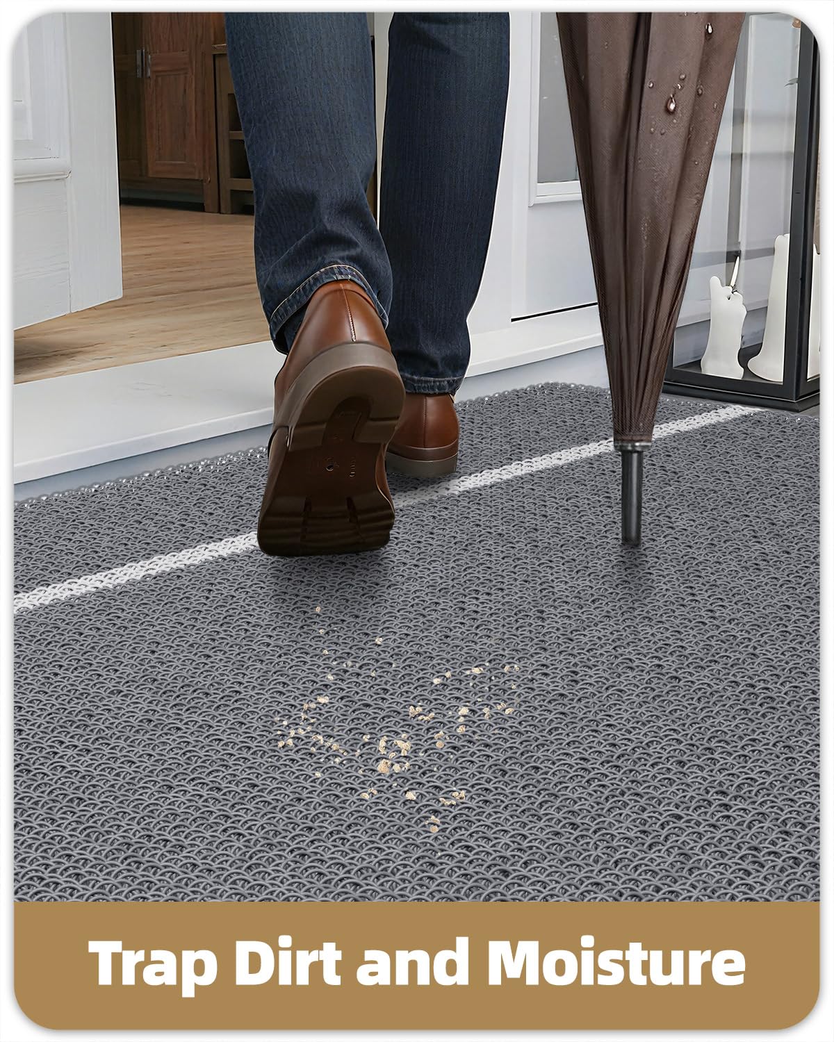 Color&Geometry Front Door Mat (2-Grey, 24"x36")