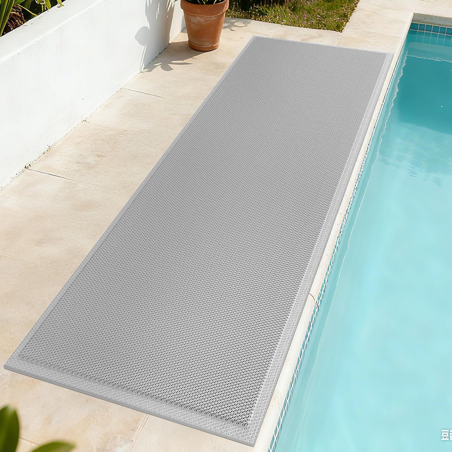 QiCaiJia Front Door Mat 24''x71'', Drainage Heavy Duty Dirt Trapping Non-Slip Doormats, Outdoor Rubber Floor Mats, Restaurant Commercial Kitchen Industral Pool Entrance Bar Wet Area, Grey