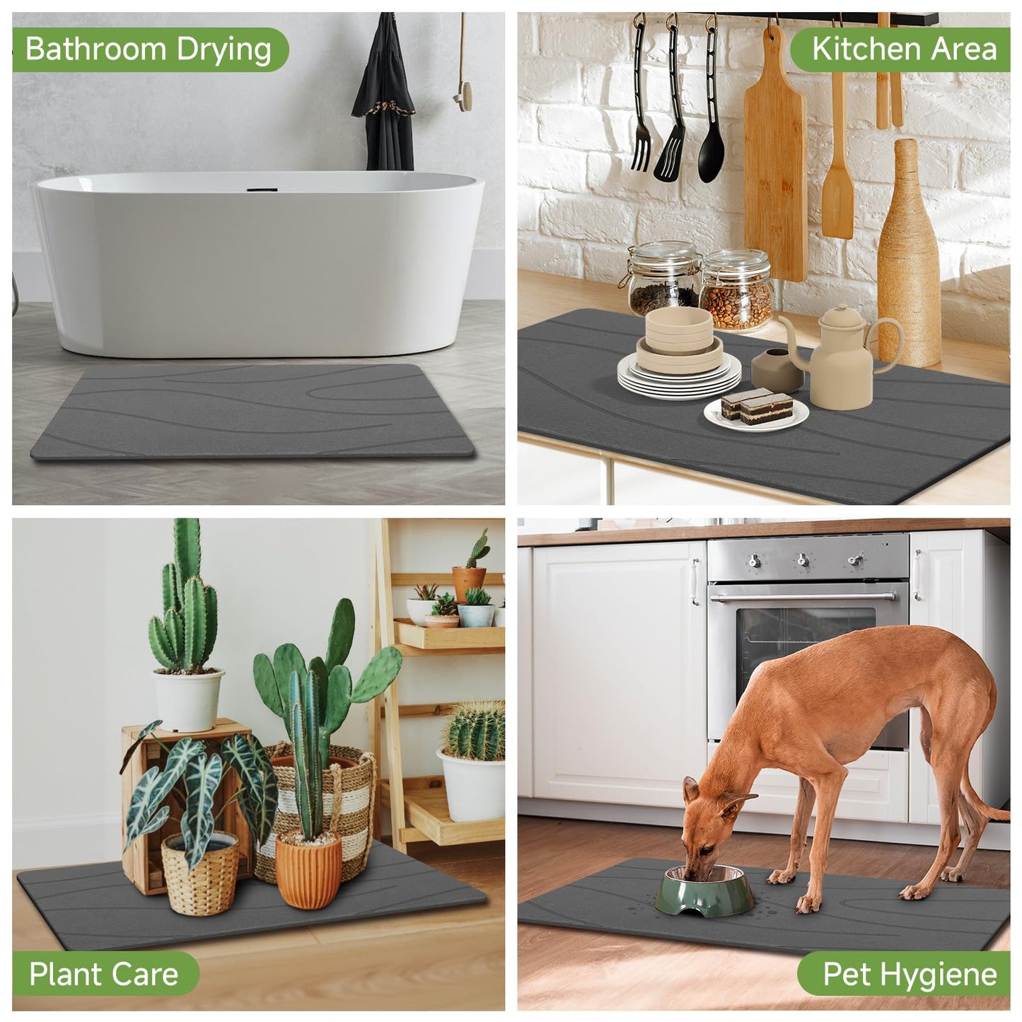Liyarya Extra Large Stone Bath Mat, 31.5 x 19.7 Diatomaceous Earth Stone Shower Mat for Bathroom, Absorbent Bath Mats, Non-Slip Barhroom Floor Mat, Quick Dry, Easy to Clean