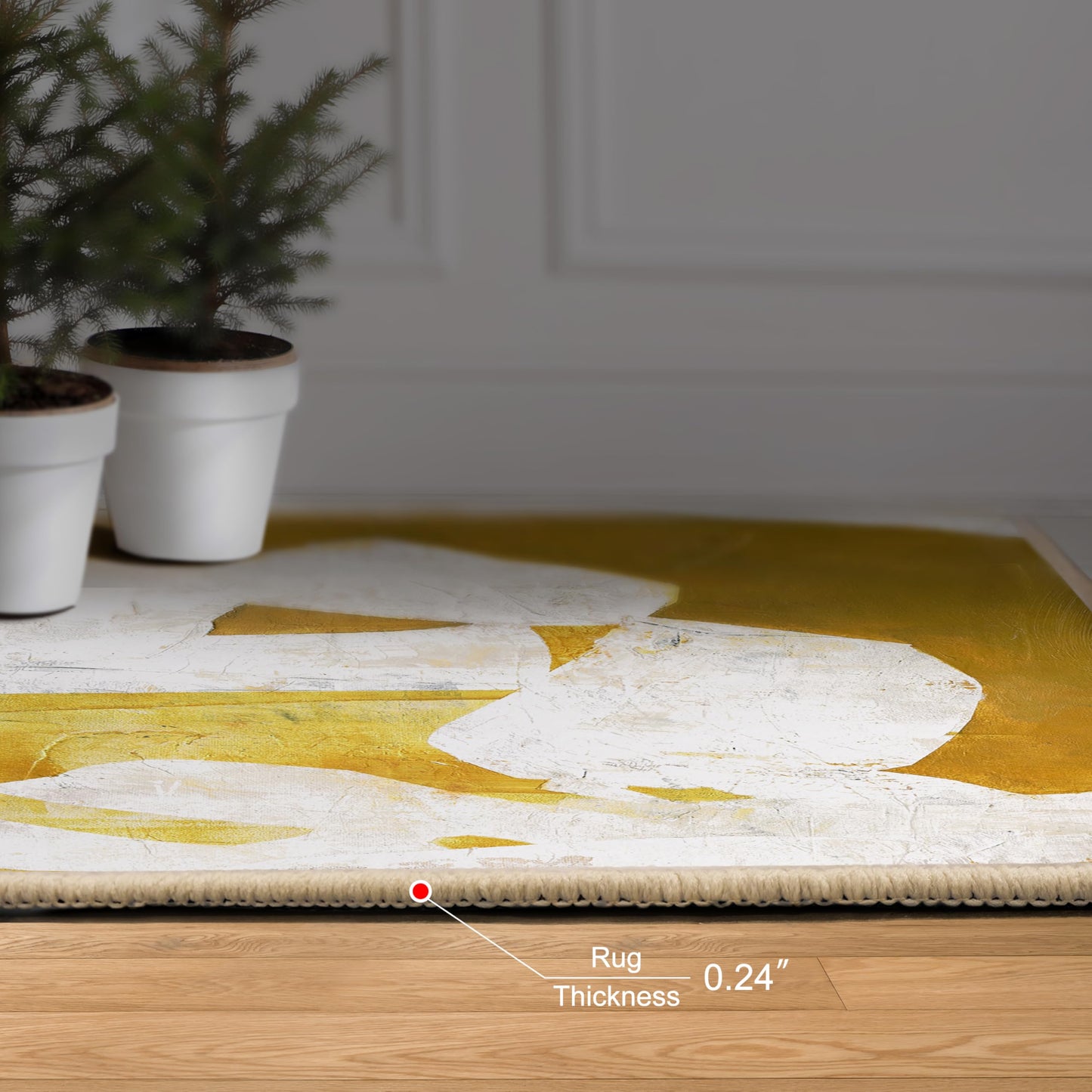 Empire Art Direct White Items Washable Abstract Art Area Rug Size 5'x8', Power-loomed, Heavenly Softness with Non-Slipping Backing