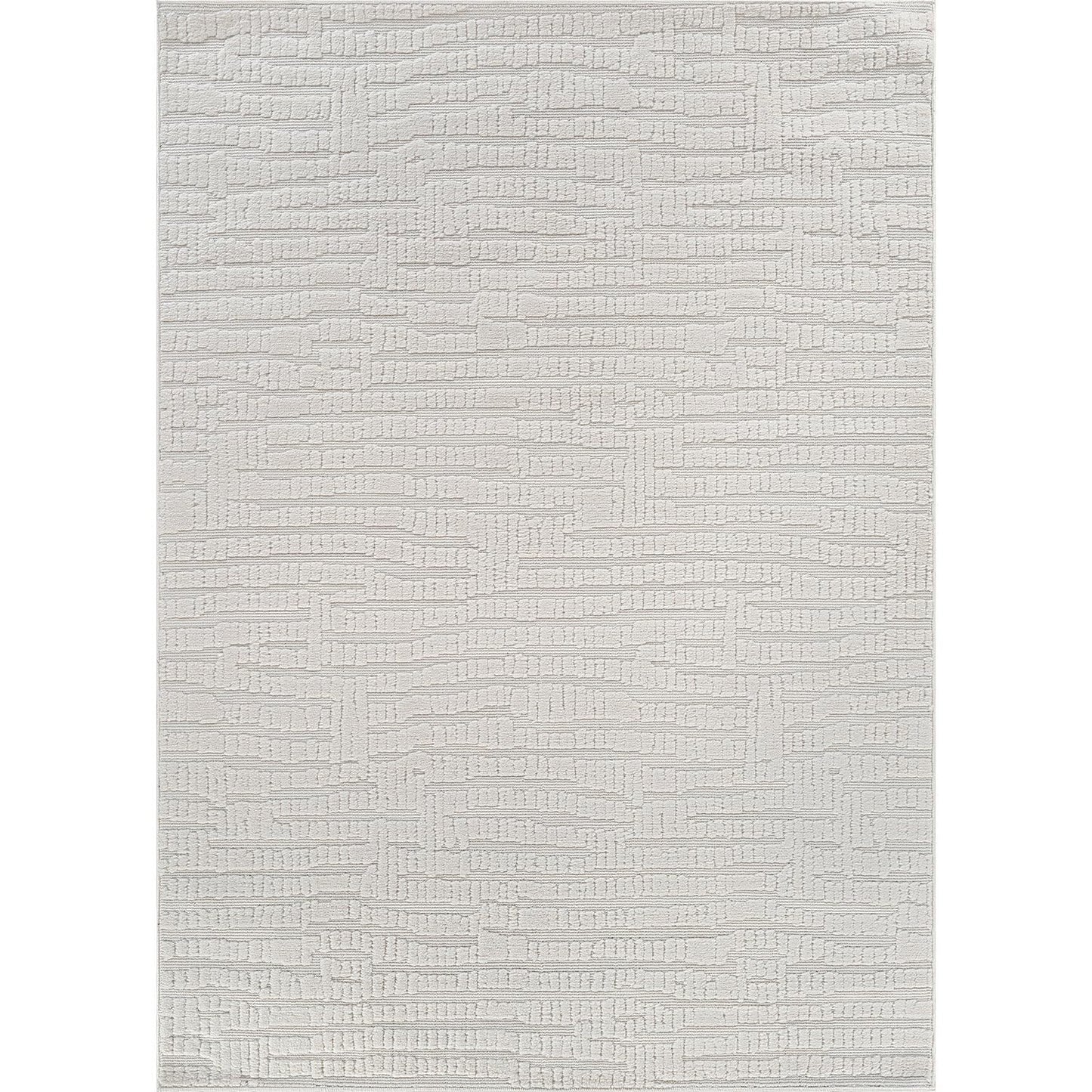 Luul Home Modern Micro Loop Indoor Area Rugs for Living Room Bedroom Kitchen Geometric Pebble White 8x10 Luxury Durable Low and High Pile Non-Shedding Stain Resistant Soft Area Carpet 8 x 10