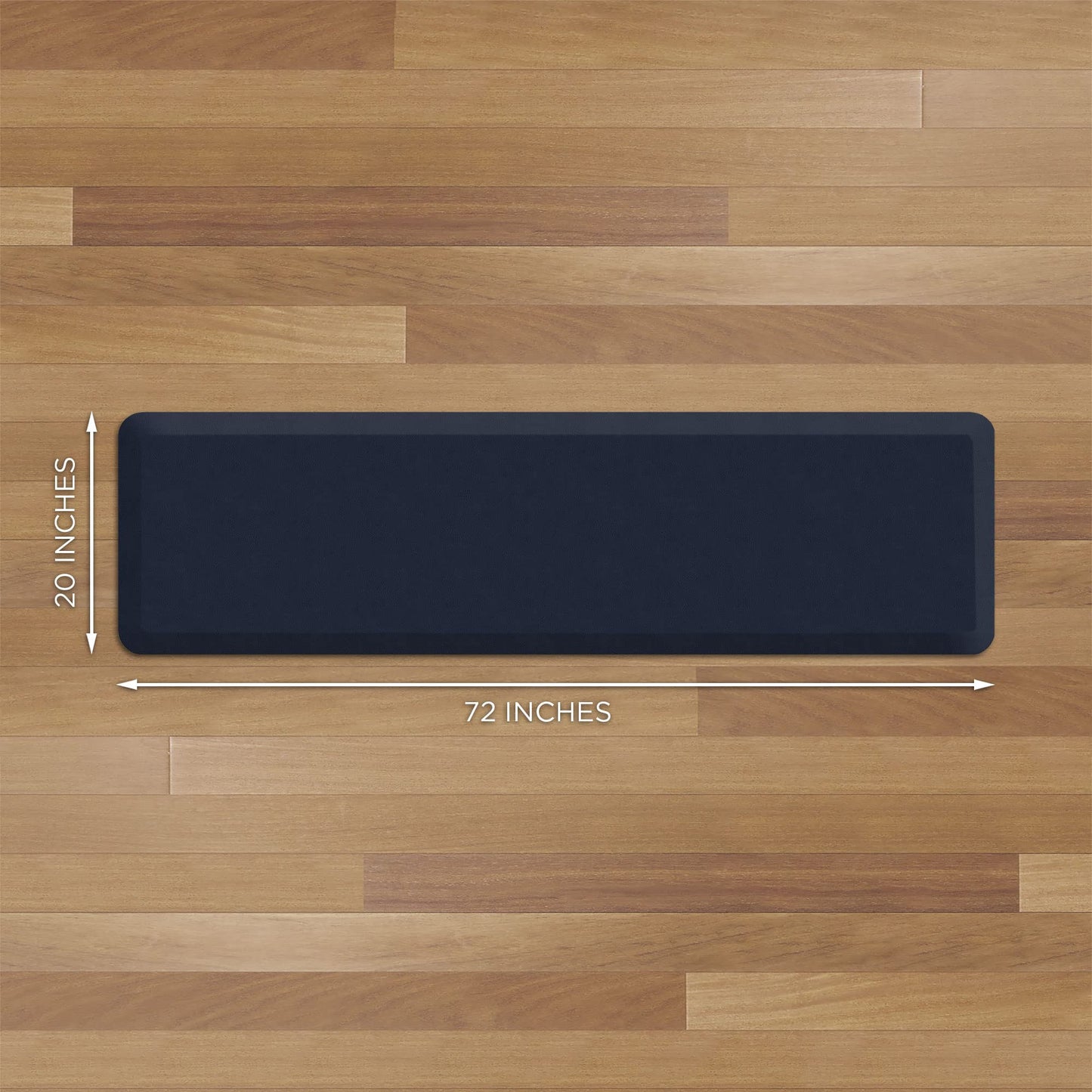 NewLife by GelPro Anti-Fatigue Nonslip 1/2" Thick Hard Floor Utility Mat for Garage, Patio and Kitchen, 20" x 72", Leather Grain Navy