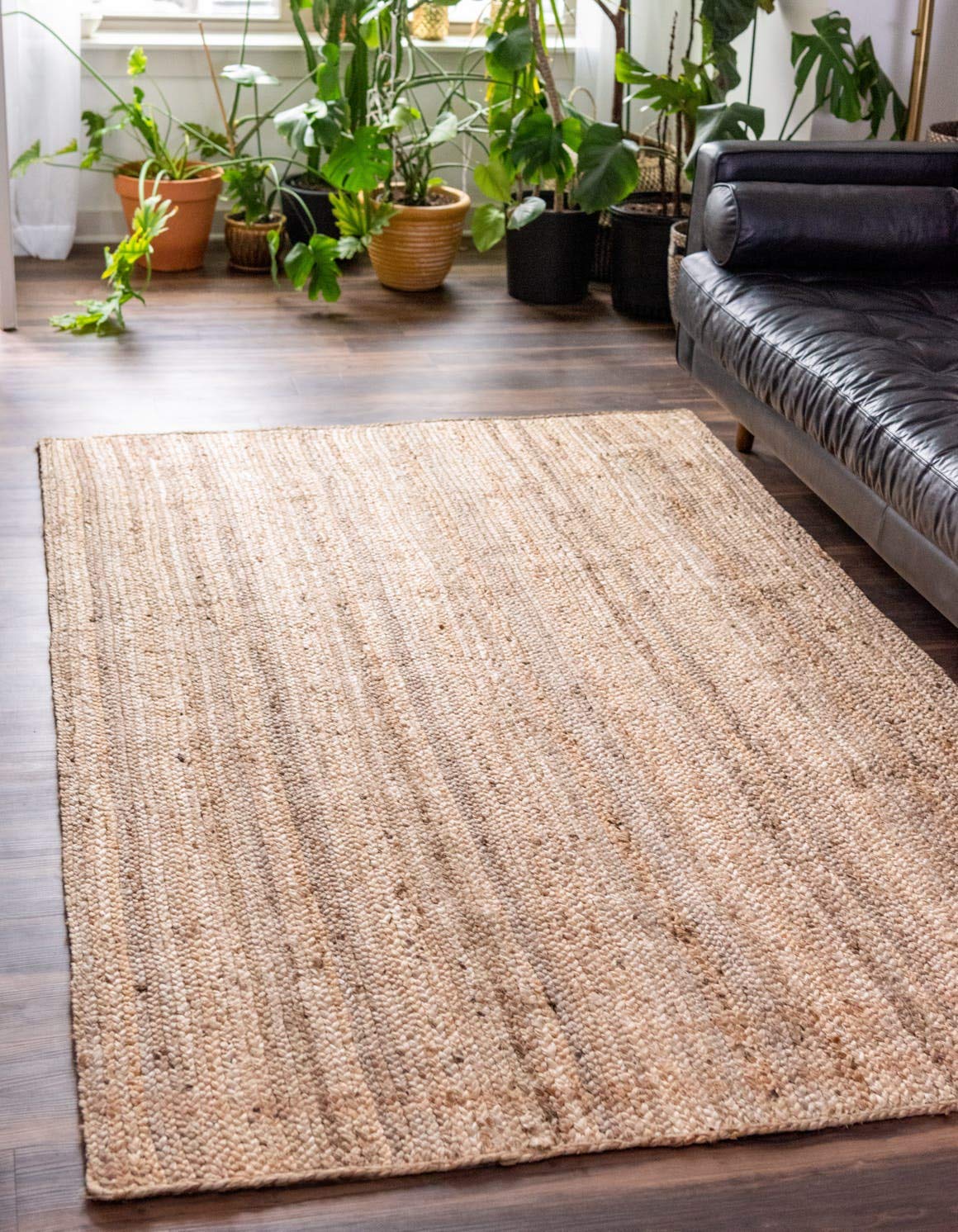 Unique Loom Braided Jute Collection Area Rug - Dhaka (9' x 12' 2" Rectangle, Natural)