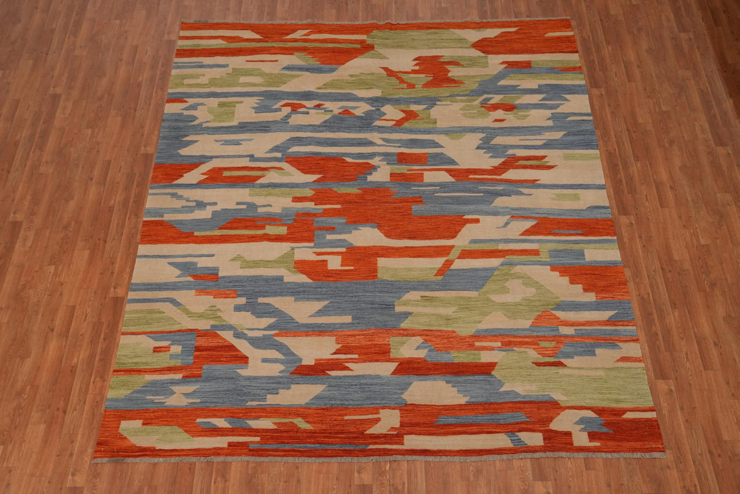 Rug Source Southwestern Collection 8x10 Area Rug, Hand Woven Oranges & Rust Modern Rug, Oriental 100% Wool Carpet for Bedroom, Living Room, Dining Room