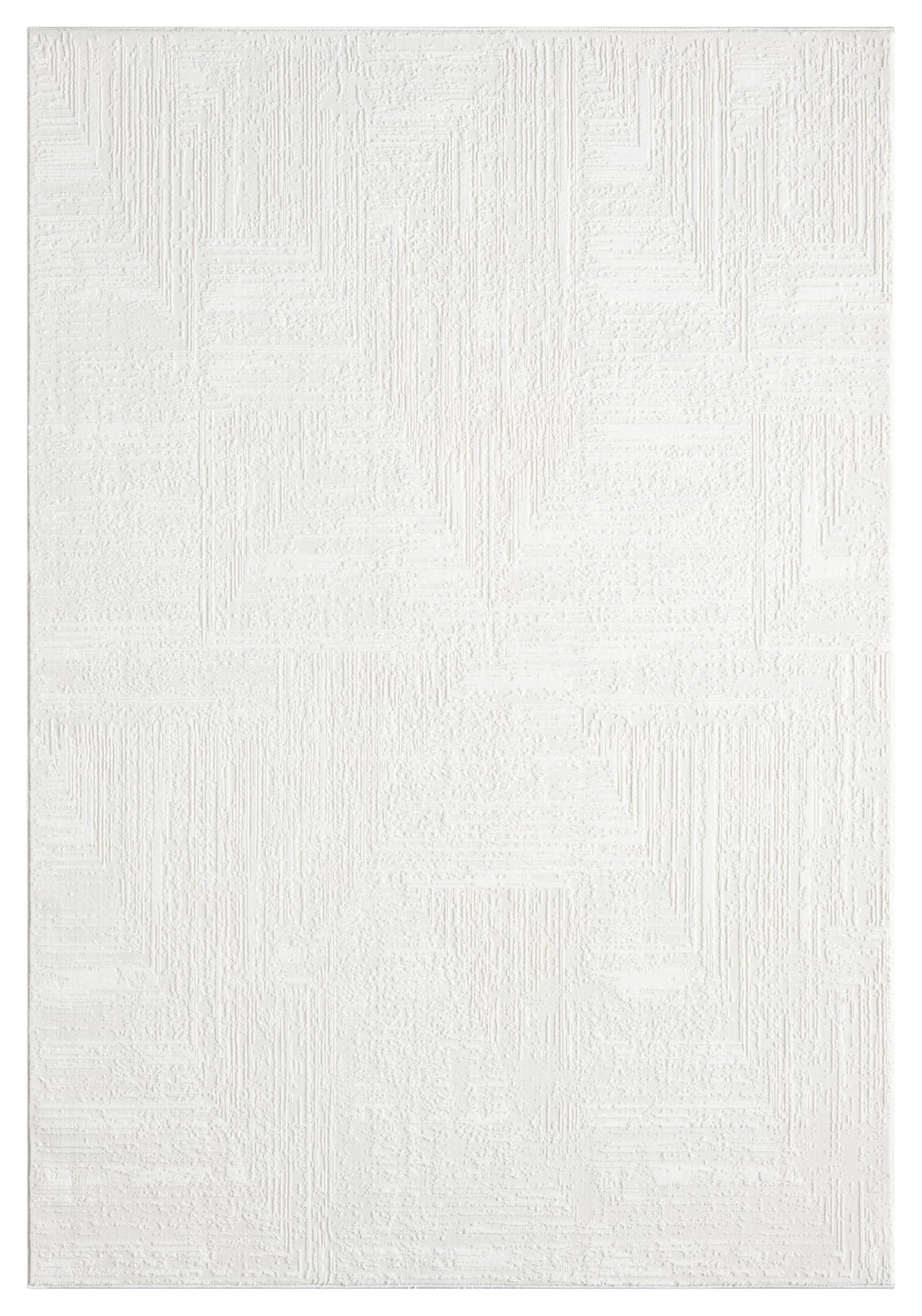 RUGGERRUGS Amy Modern Abstract Area Rug for Living Room, 5x7 Contemporary Textured Geometric Cream Neutral Rug, Stain Resistant Non-Shedding Carpet for Bedroom, Dining Room or Kitchen (5' x 7', Cream)