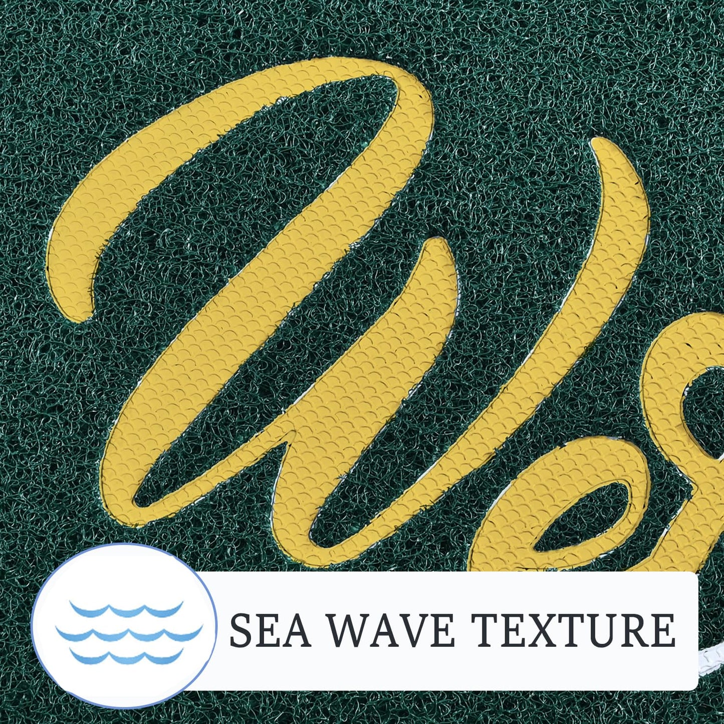 T.HENV Christmas Door Mat Outdoor, 30x17.5 Waterproof All-Season Front Door Mat Outside Entrance, All-Weather Quick Drying, Low Profile Doormat Indoor, Patio Porch Entryway Mats, Green-Gold