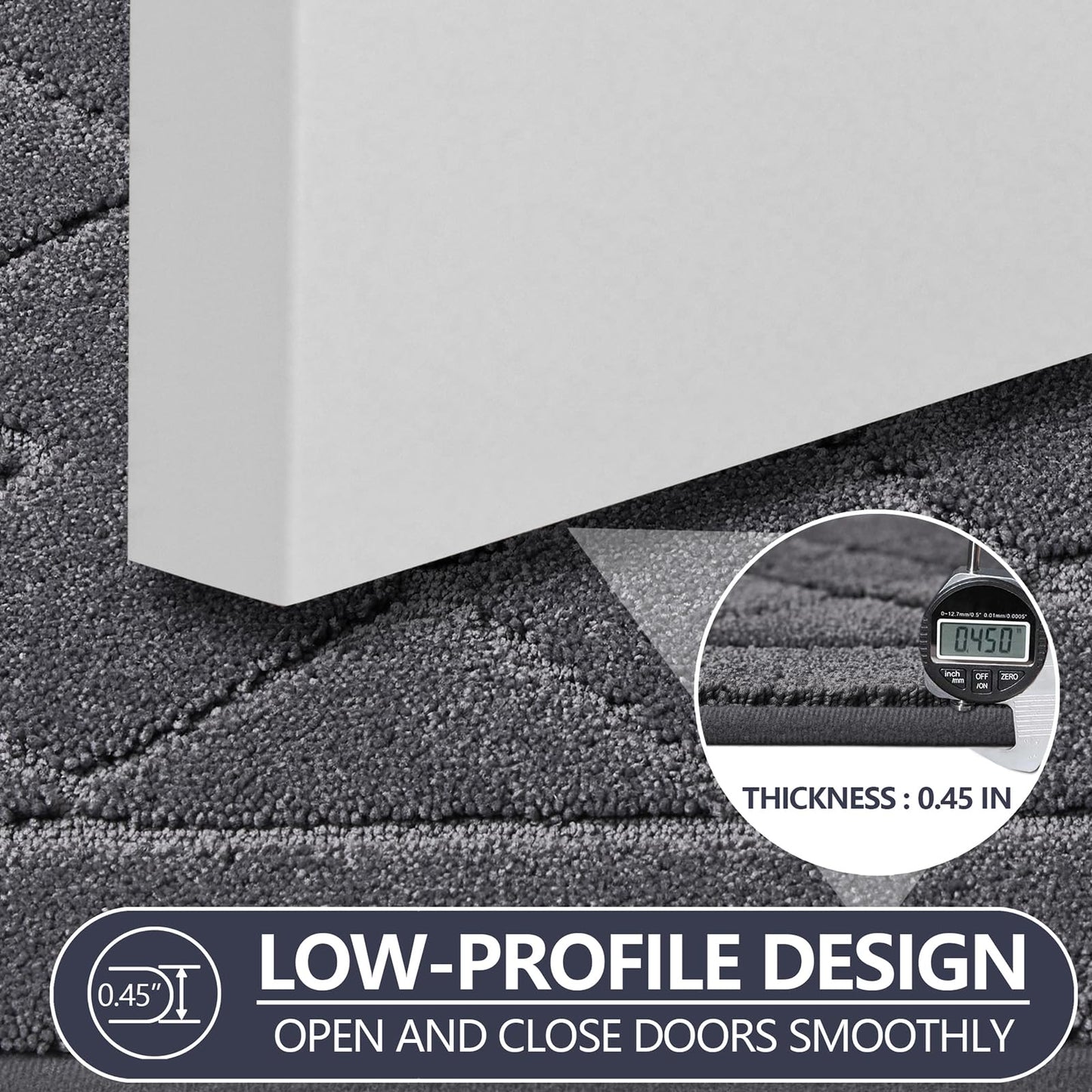 REFETONE Dirt Trapper Door Mat 24" x 36", Washable Indoor Doormat Rubber Backing Non Slip, Resist Dirt and Absorbent Entrance Mat, Low Profile Inside Floor Mats for Front Back Door and Entryway, Grey