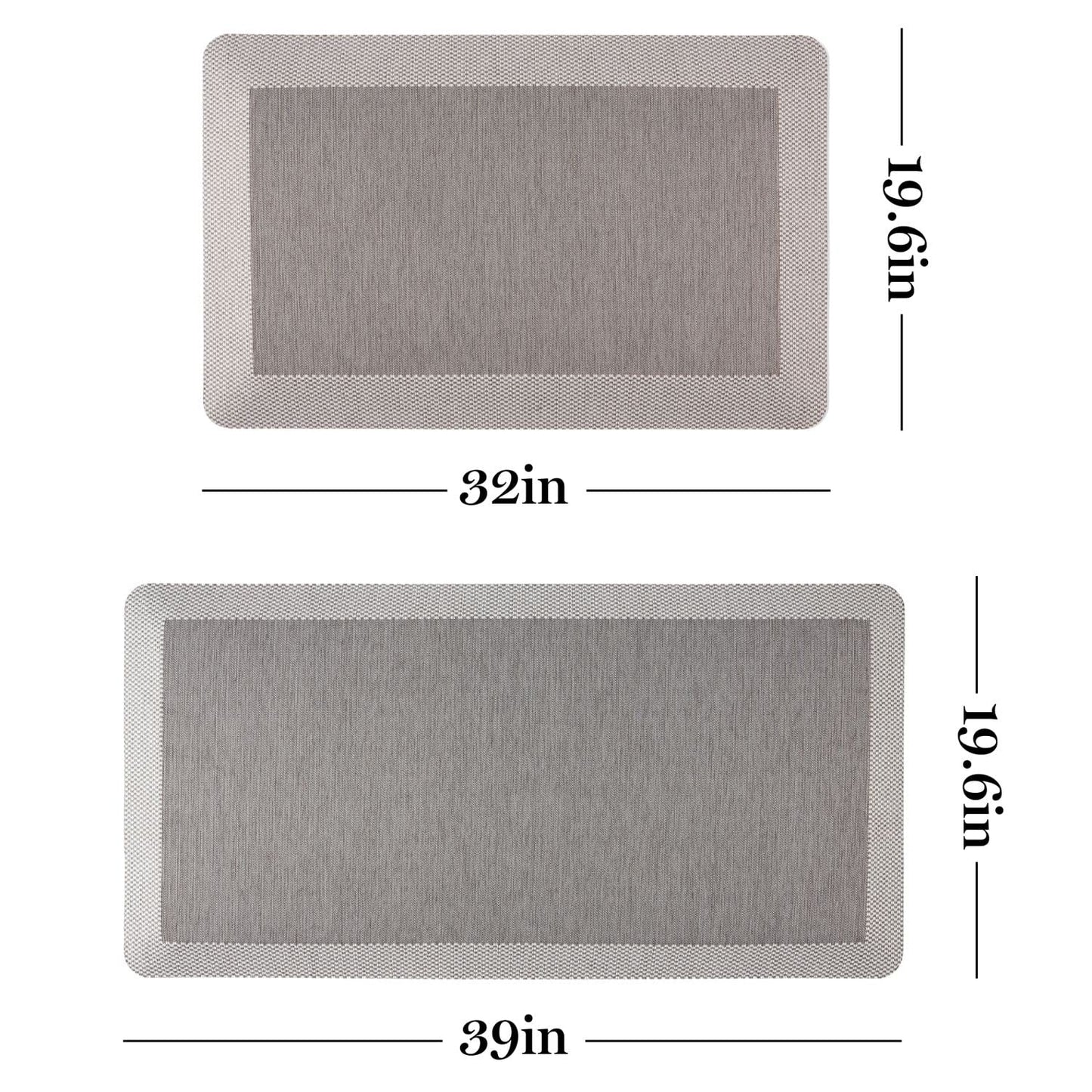Martha Stewart Mira Modern Heathered Anti-Fatigue Air-Infused Kitchen Mat, Grey, 19.6"x32"