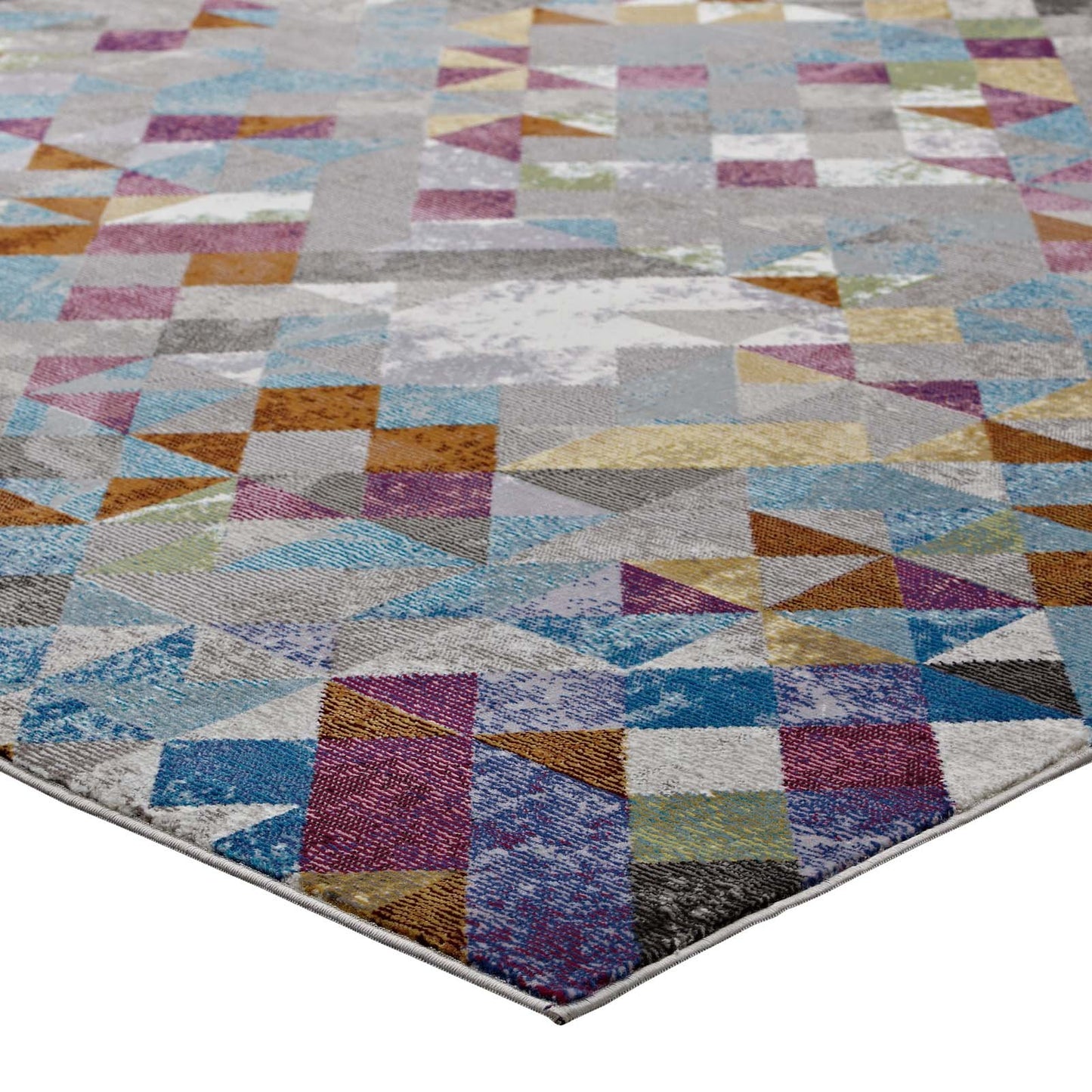 Modway Laleh Colorful Geometric Triangle Mosaic 4x6 Area Rug