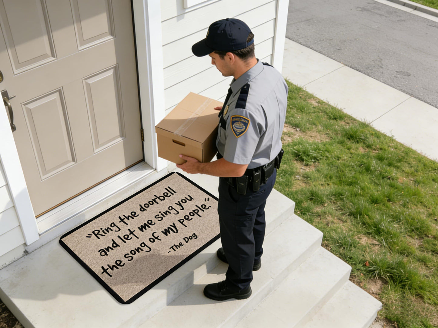 ZaH Outdoor Indoor Doormat Non Slip Door Mats Thin Home Carpets for Front Door Kitchen Bedroom Garden, 2 x 3, Ring The Doorbell and Let Me Sing You The Song of My People, The Dog
