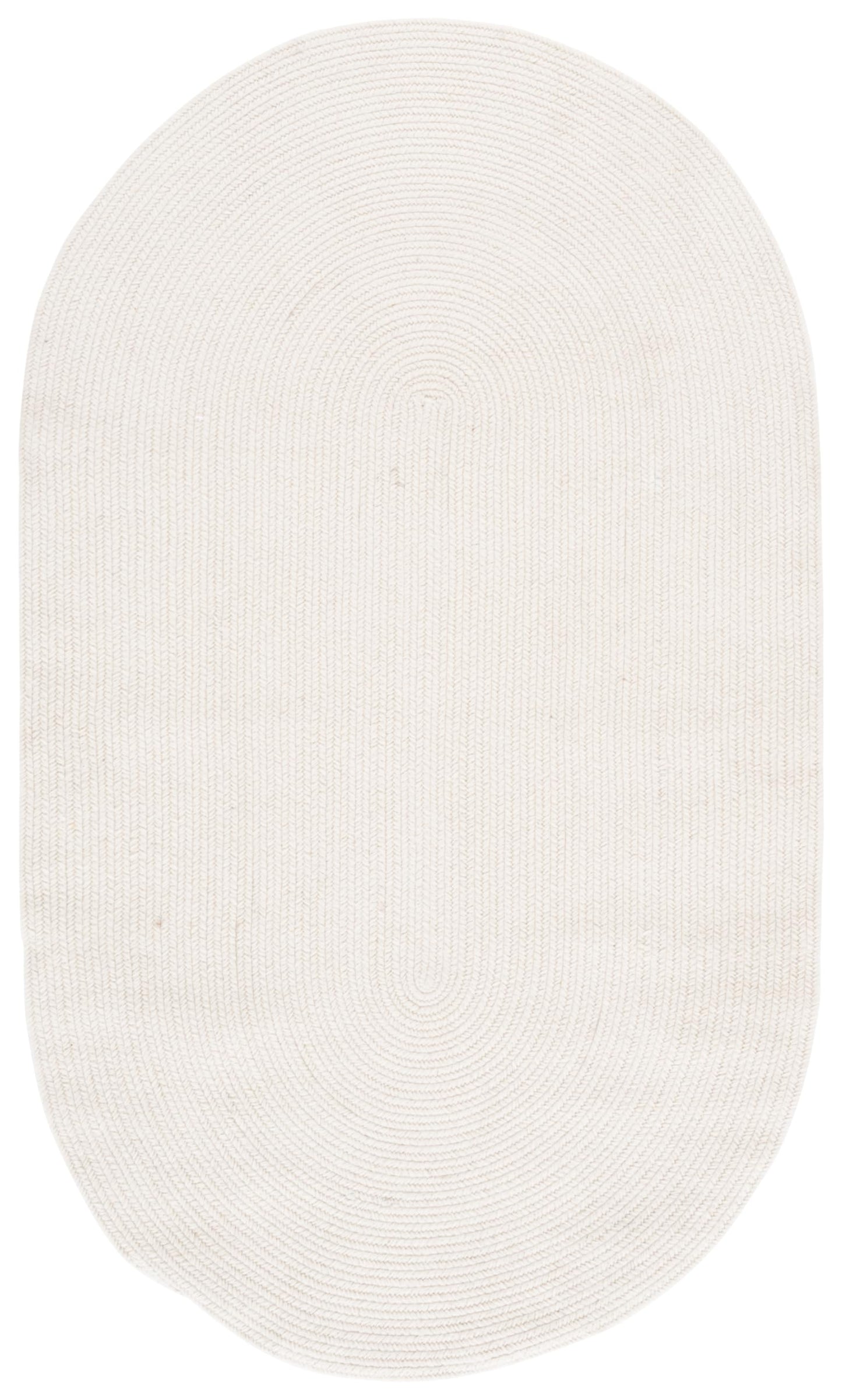 SAFAVIEH Braided Fine Wool Collection Area Rug - 4' x 6' Oval, Ivory, Handmade Wool, Ideal for Living Room, Bedroom, Dining Space (BRA500A)
