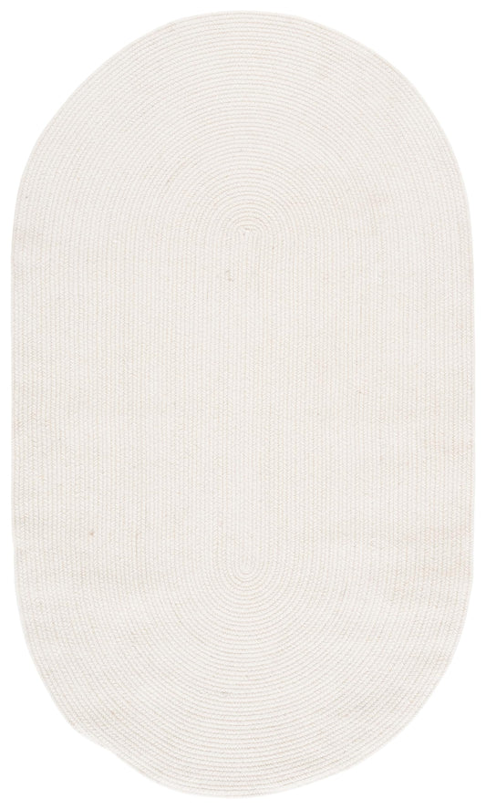 SAFAVIEH Braided Fine Wool Collection Area Rug - 4' x 6' Oval, Ivory, Handmade Wool, Ideal for Living Room, Bedroom, Dining Space (BRA500A)
