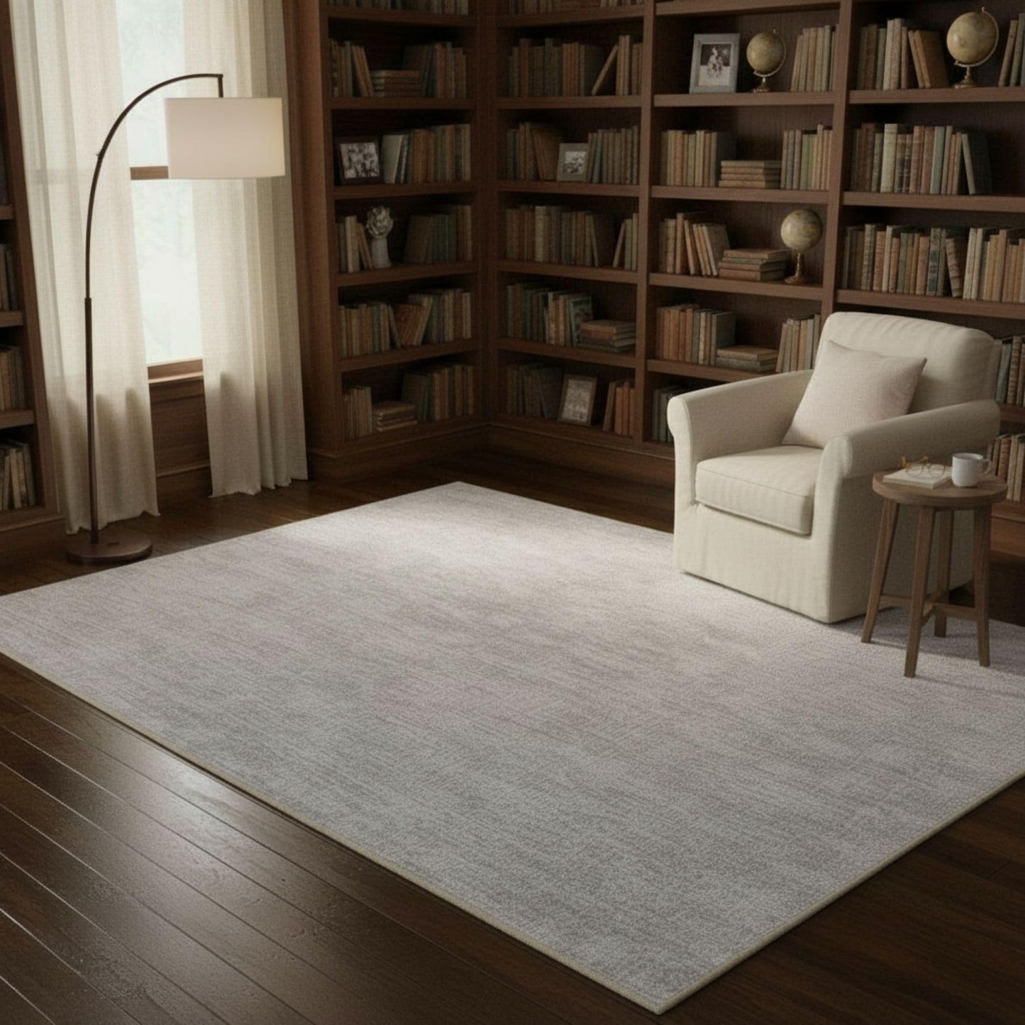 Ottomanson Area Rug 5' x 7'10" – Non-Slip Soft Rug, Easy to Clean Low Pile Carpet for Living Room, Bedroom, Dining Room or Apartment, Solid Beige