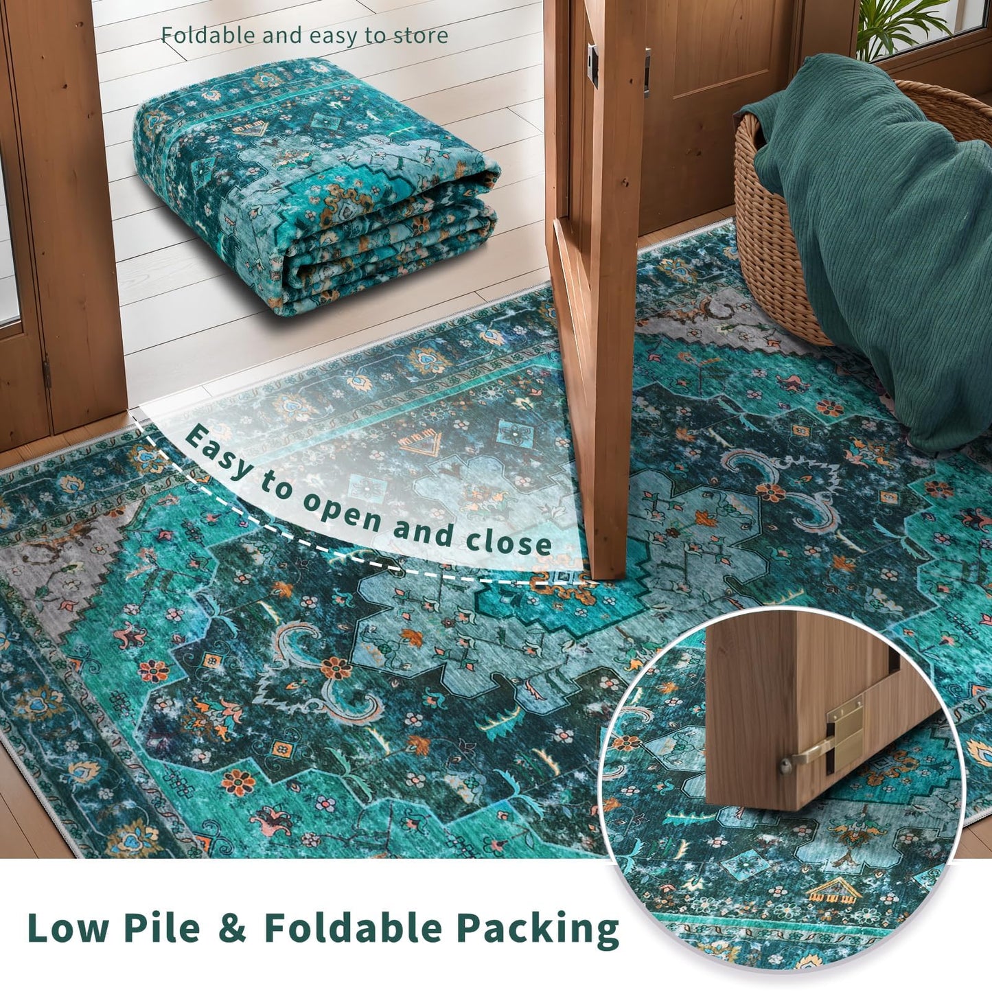 Ciicool Washable 2x3 Entry Rug, Small Rugs for Entryway Kitchen Bathroom Door Mat Indoor Entrance, Non Slip Rubber Backing, Stain & Fade Resistant,Oriental Low-Pile Throw Carpet