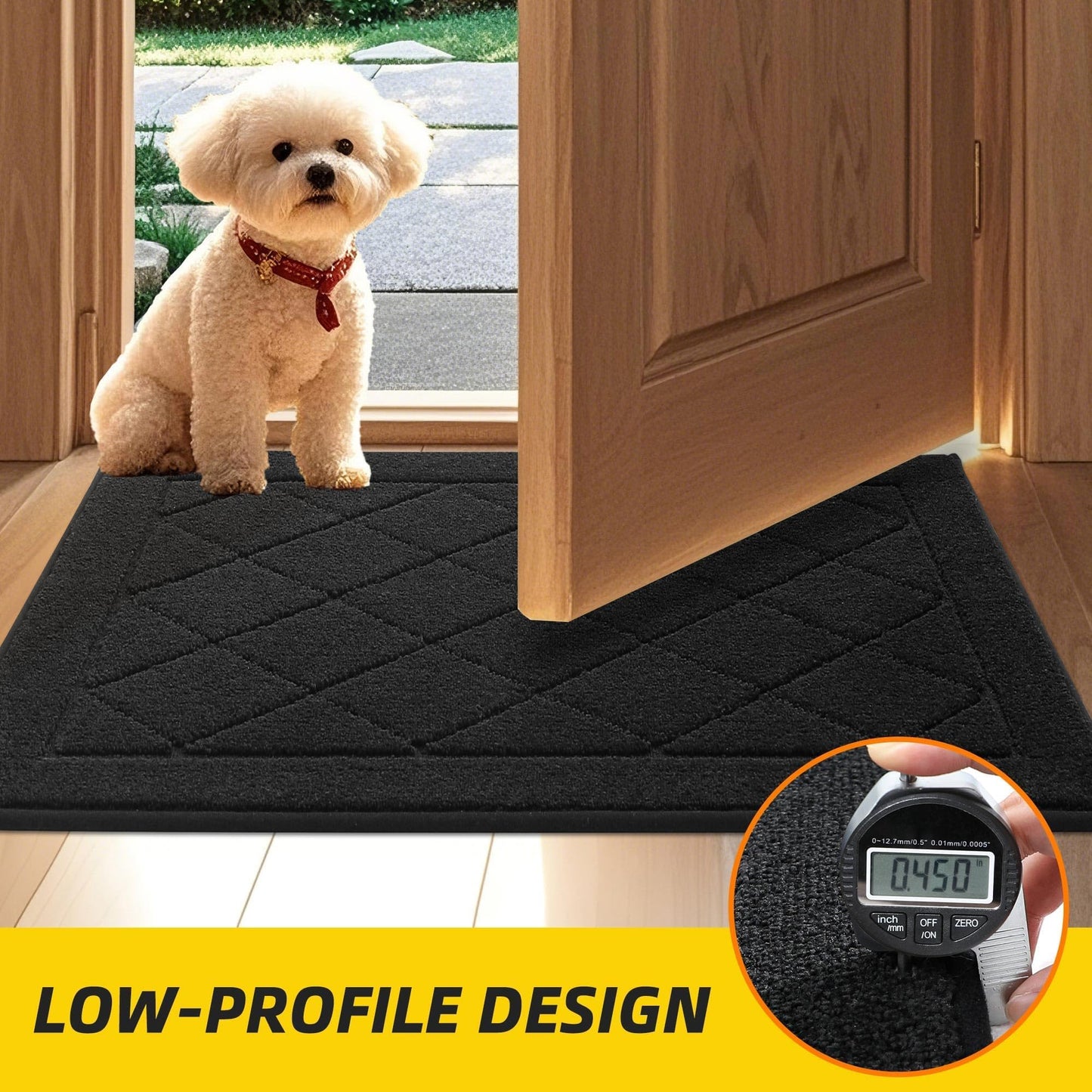 JSEI Dirt Trapper Door Mat 20"x32", Black