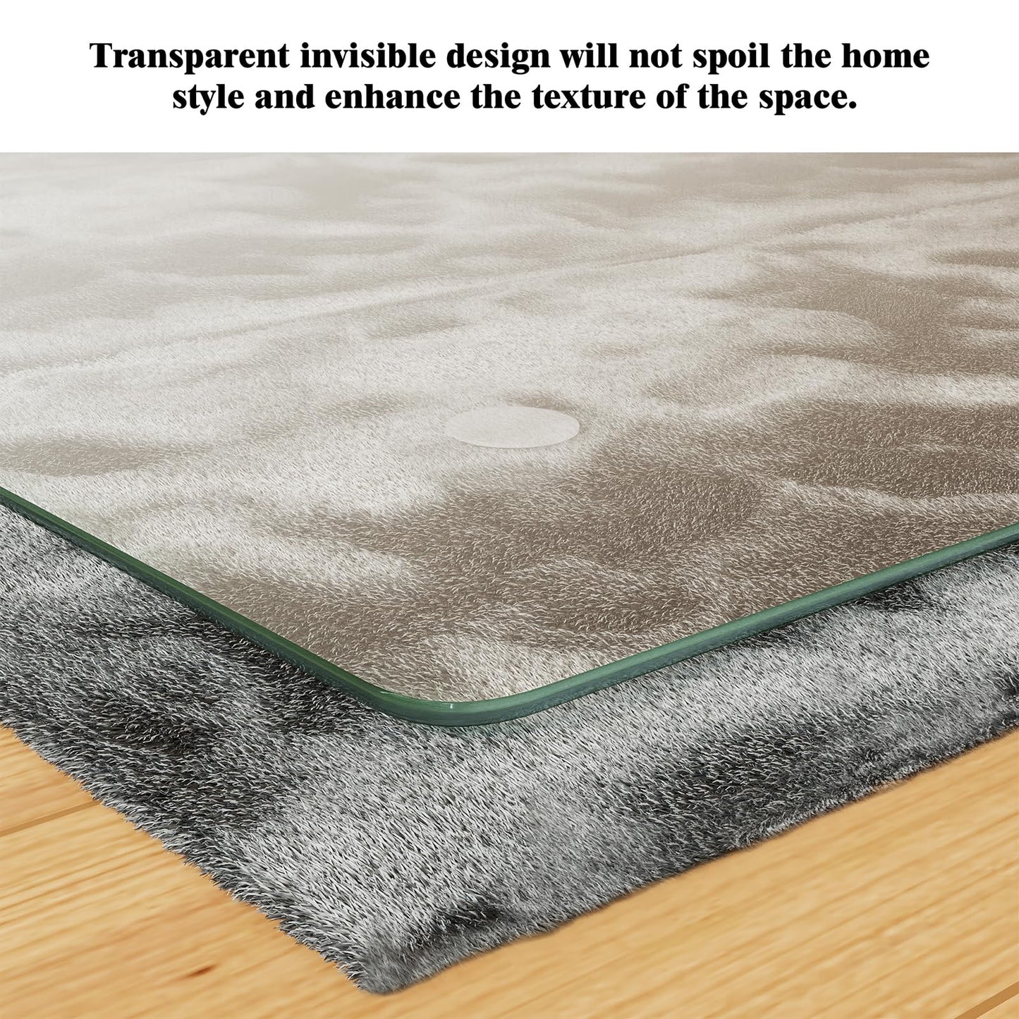 Koonmi Tempered Glass Chair Mat for Hardwood Floors & Carpets, 30" x 55“ Transparent Heavy Duty Office Floor Protector with Noise-Free Gliding Shatterproof for Home Office Desk