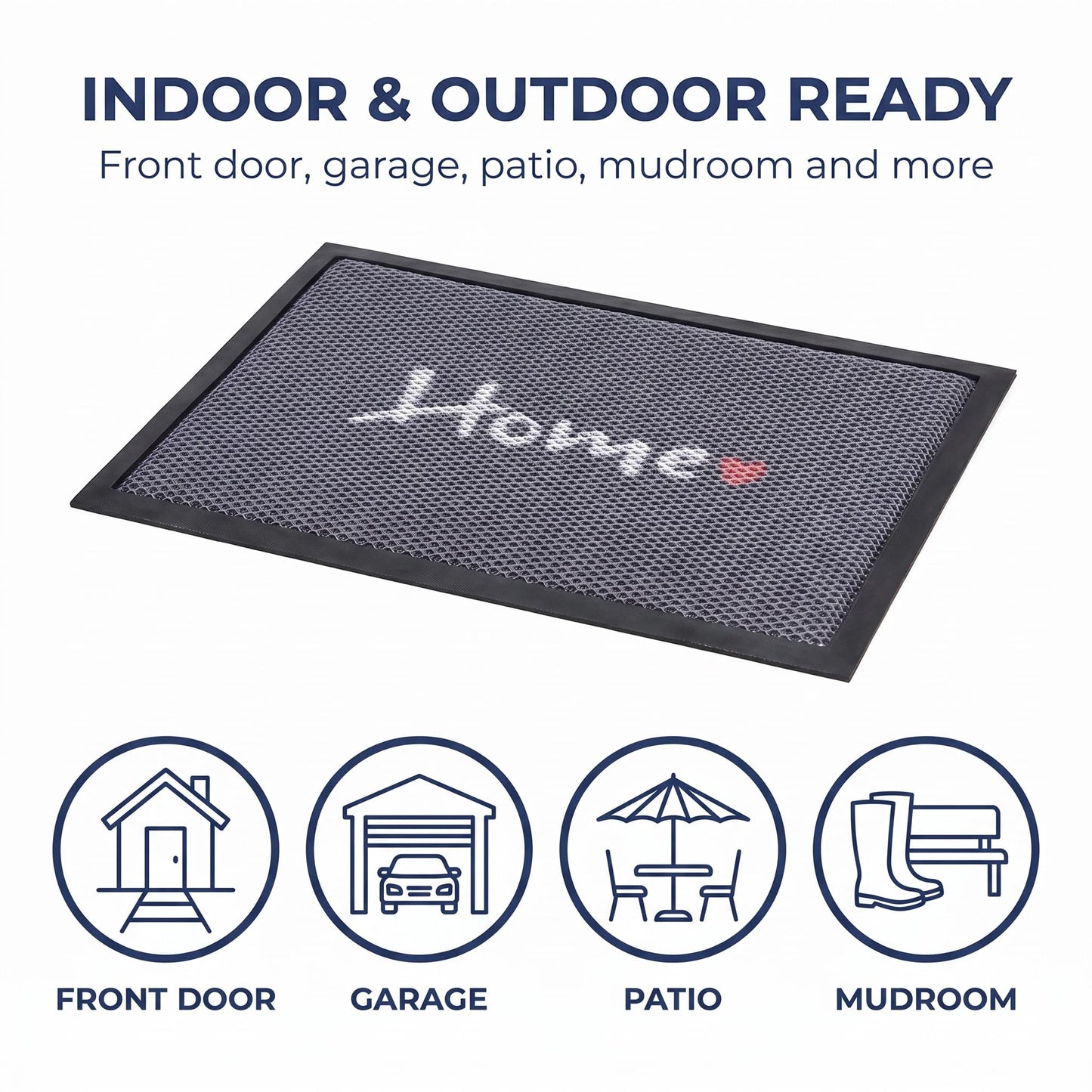 Muddy Mat® Meshy Mat™ Door Mat Heavy-Duty Quick-Dry Floor Mat, Sand & Dirt Trapper for Indoor & Outdoor, Ideal for Entrance, Mudrooms,Patios & Garages,Low-Profile,Non-Slip,Washable– Home 16"x24"x0.4"