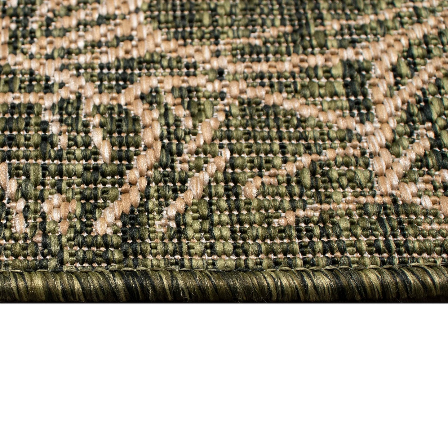 Liora Manne Carmel Indoor/Outdoor Power Loomed Synthetic Blend Low Profile Area Rug - Transitional Botanical Floral Decorative (Botanical Green) (1'11" x 7'6")