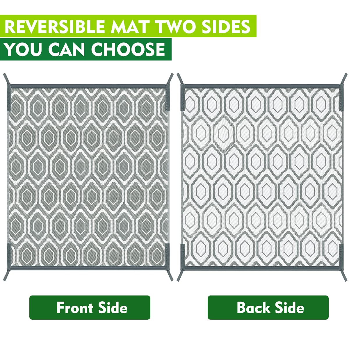 fifame Outdoor Camping Rugs, 9x12 Outdoor Rug Patios Clearance Plastic Straw Rug Weatherproof Reversible Mats, Large Floor Mat for Outdoors, RV, Patio, Backyard, Deck, Picnic, Beach, Trailer, Camping