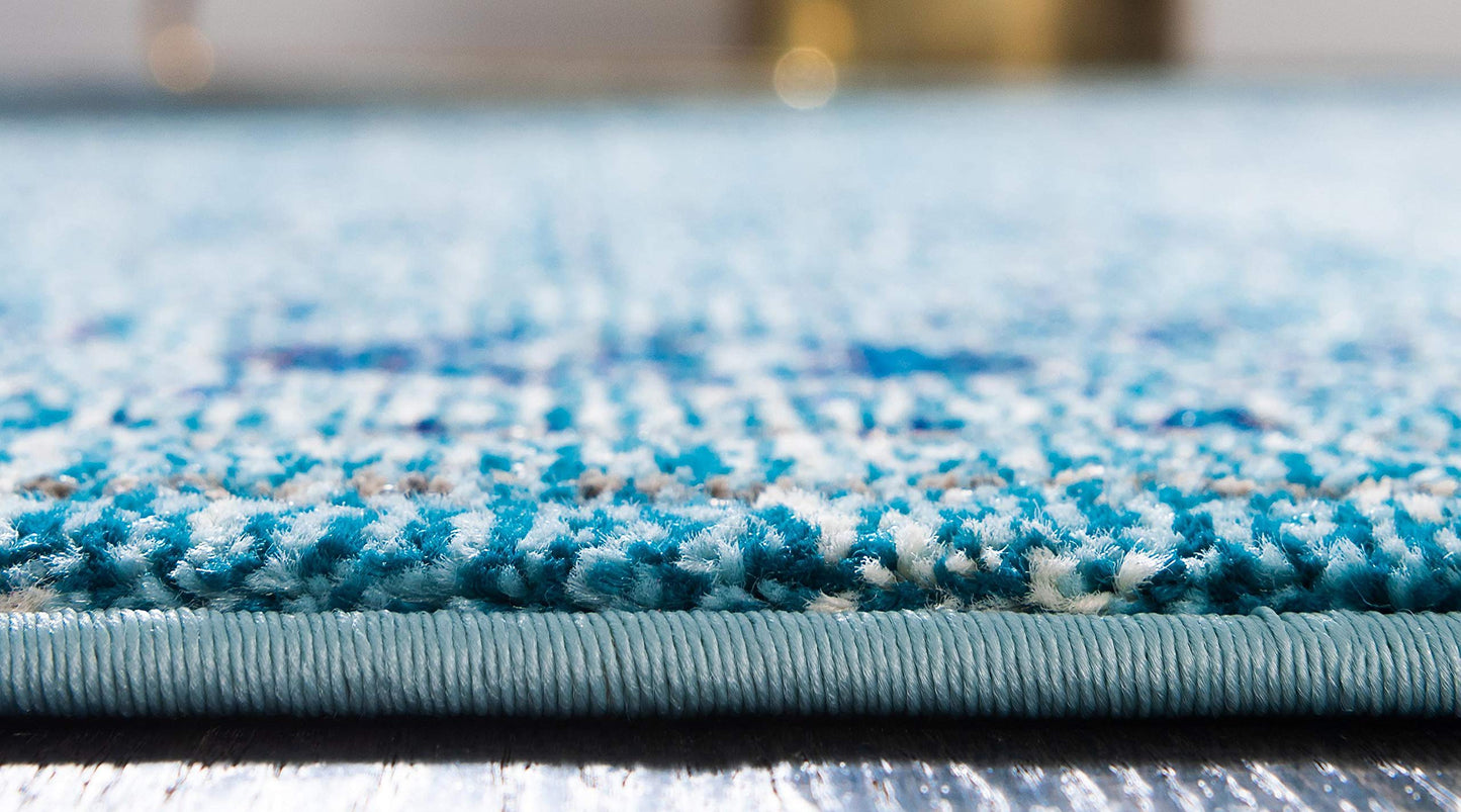 Unique Loom Medici Collection Vintage Botanical Traditional Light Blue Area Rug (5' 0 x 8' 0)