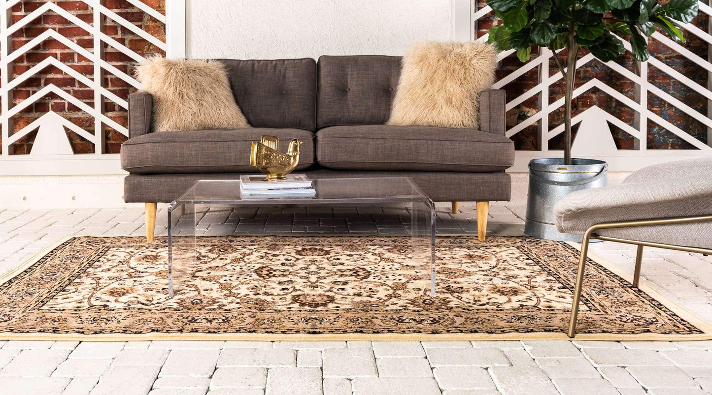 Unique Loom Sialk Hill Collection Area Rug - Washington (5' 3" x 8' Rectangle Ivory/Black)