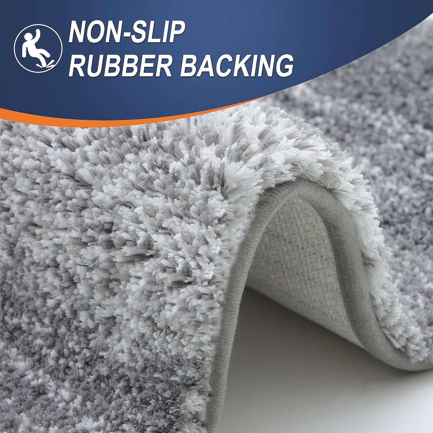 OLANLY Bathroom Rugs Mat 30x20, Extra Soft Absorbent Microfiber Bath Rugs, Rubber Backing, Quick Dry, Machine Washable Bath Mats for Bathroom Floor, Tub and Shower, Home Decor Accessories, Grey