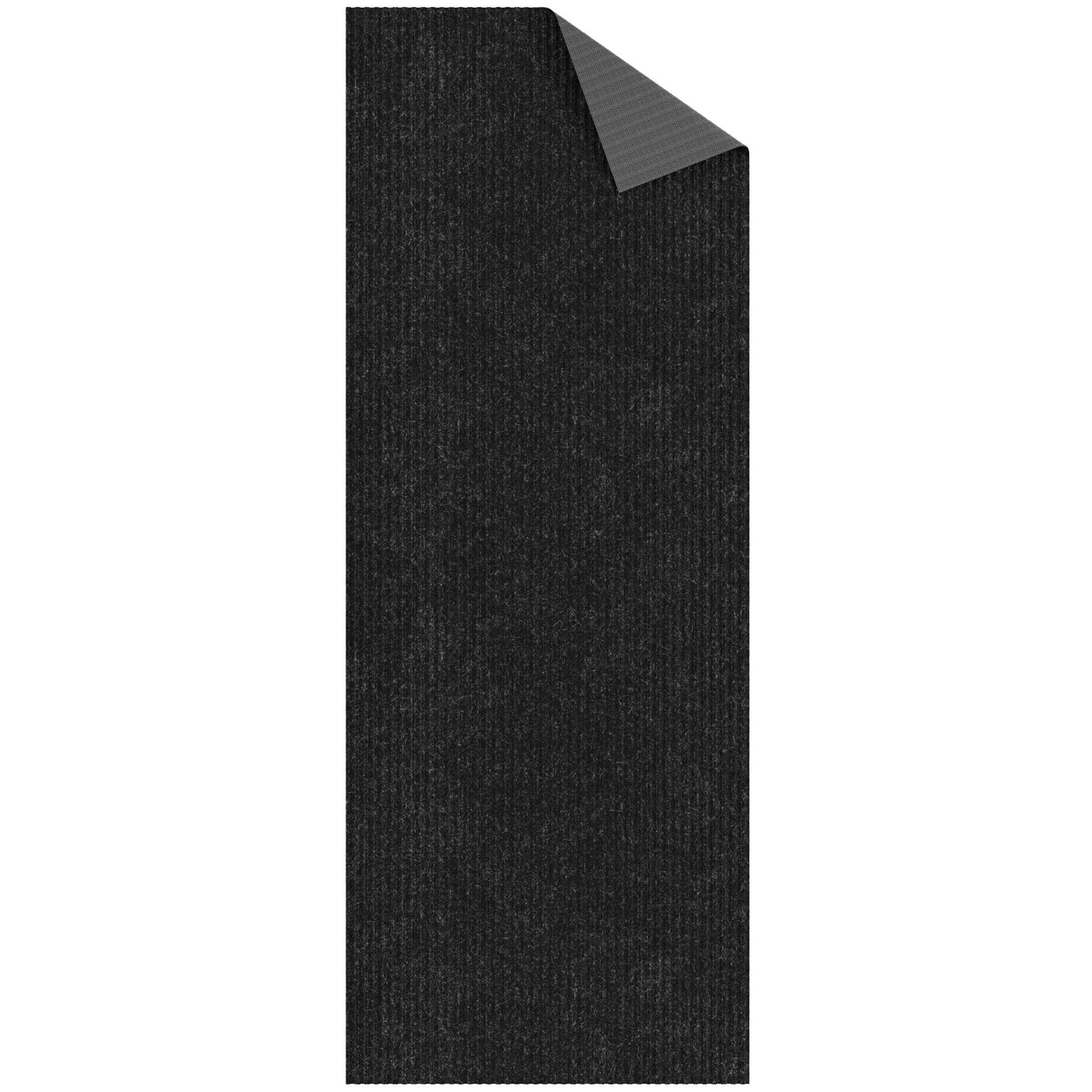 Ottomanson 2' x 10' Hallway Runner with Scraper Pile Extra Durable Non-Slip Rug Mat for Indoor & Outdoor Use - Ideal for Kitchen, Entryway, Patio & Garage - High-Traffic Carpet, Black