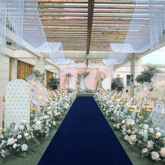 FUHSY Wedding Aisle Runner Navy Blue Aisle Runner 2FTx15FT Aisle Runners for Wedding Ceremony Outdoor Runway Carpet Outside Wedding Aisle Bridal Runner for Birthday Party Prom Events