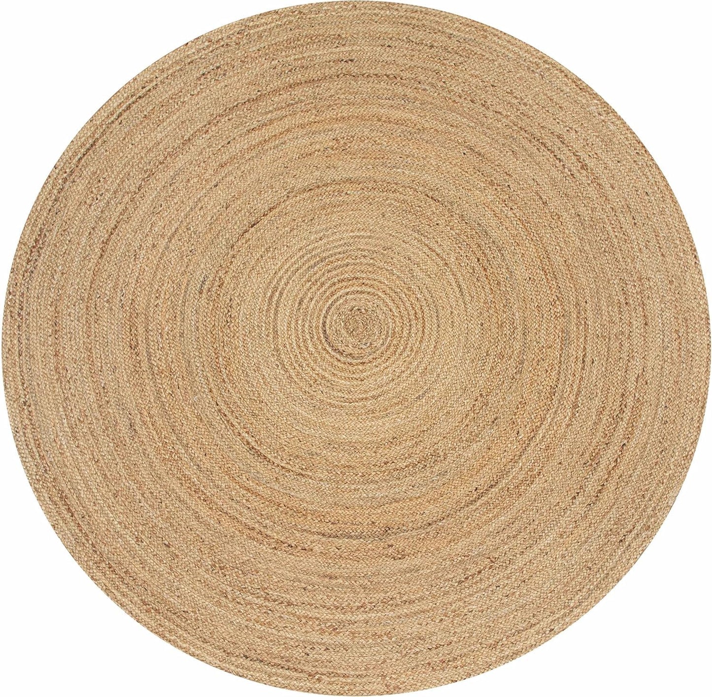HUAHOO Jute Rug - Natural Hand Woven Jute Area Rug, 2' Round Rugs for Outdoor and Indoor, Farmhouse Rug for Dining Room Kitchen, Living Area, Under Table (Natural, 2ft Round)