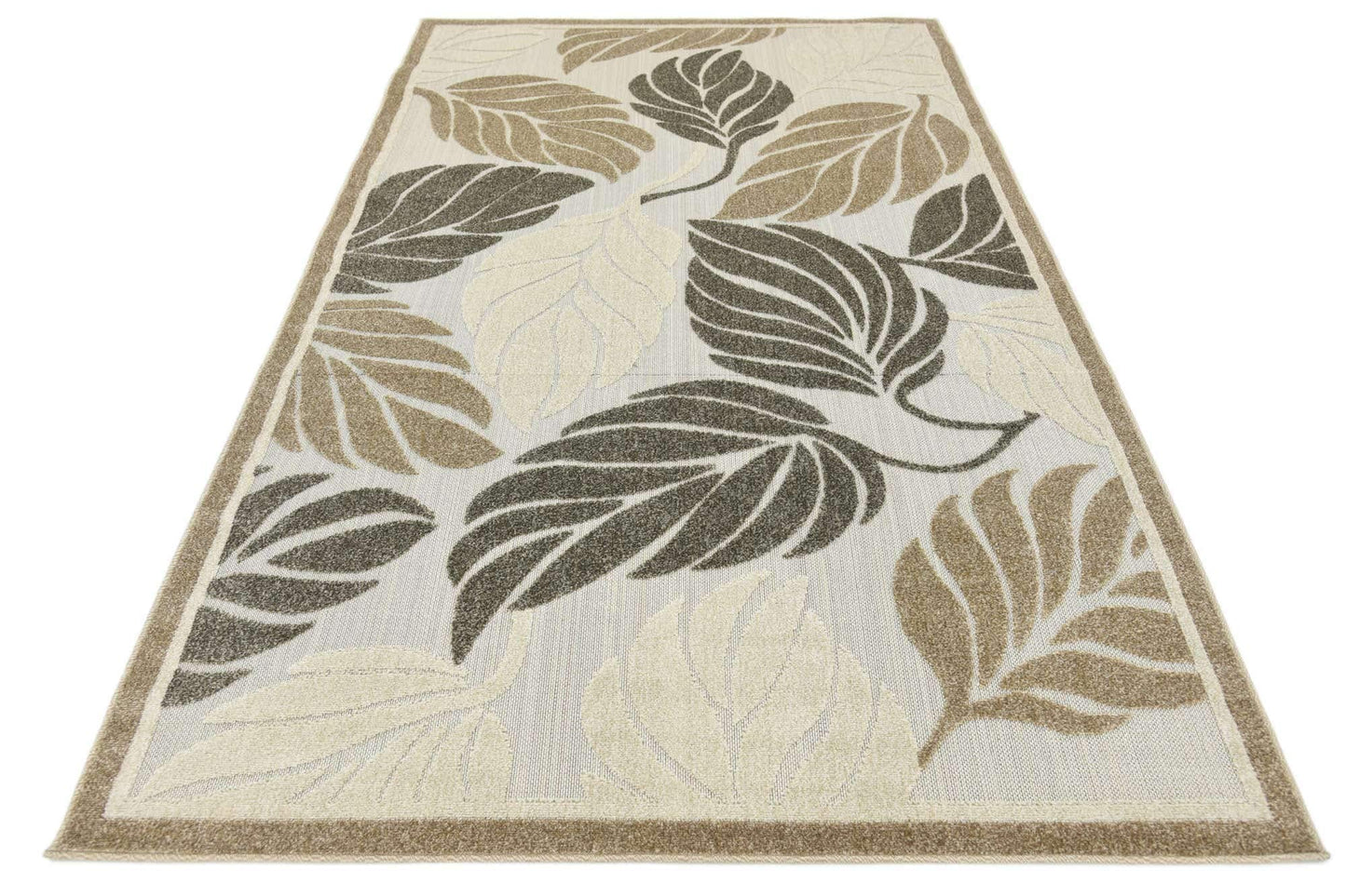 Unique Loom Outdoor Botanical Collection Area Rug - Augusta (5' 1" x 8' Rectangle, Beige/ Ivory)
