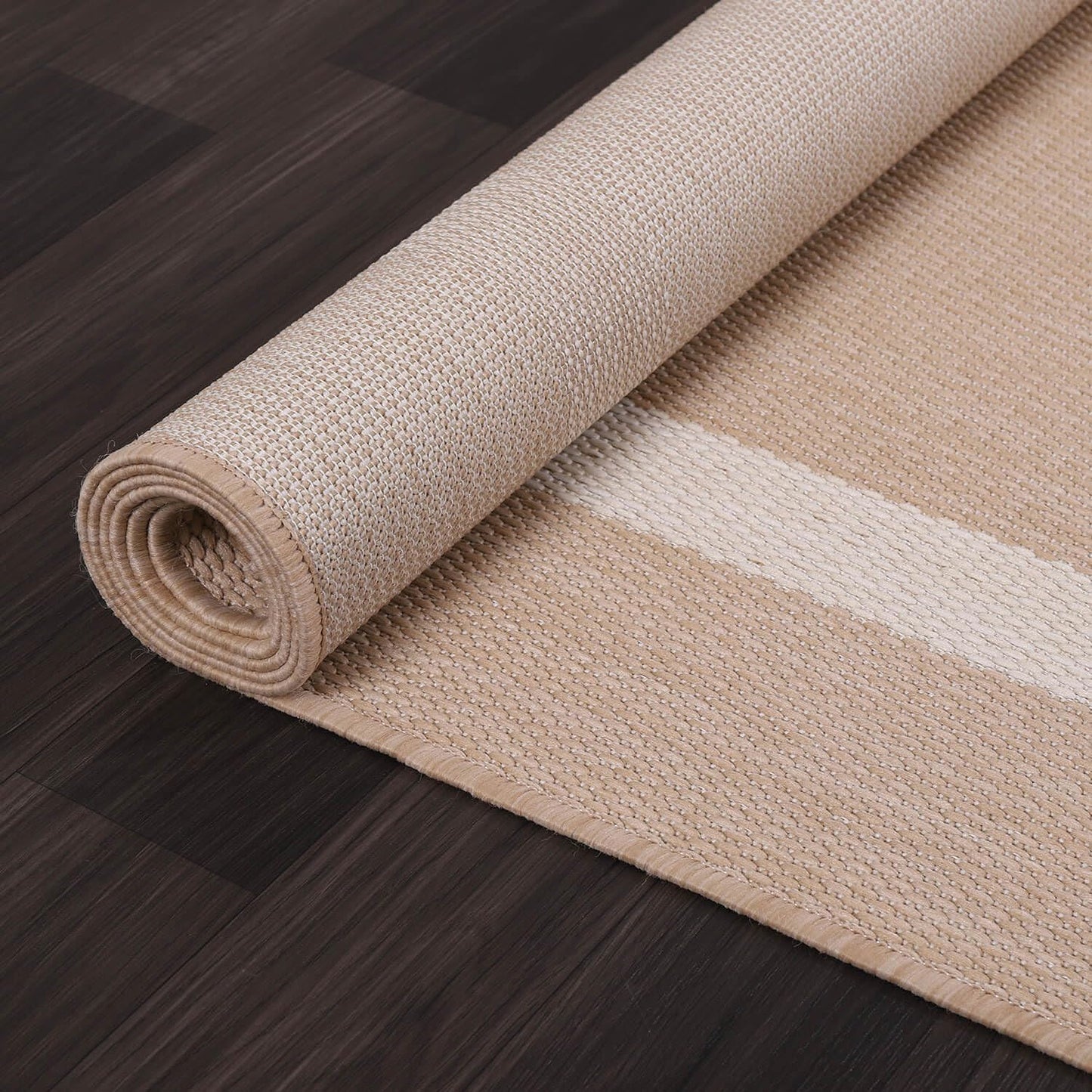 Luul Home Bordered Outdoor Rug 8x10 Washable Outside Carpet for Indoor Patio Porch Waterproof Easy Cleaning Non Shedding Area Rugs Beige 8 x 10